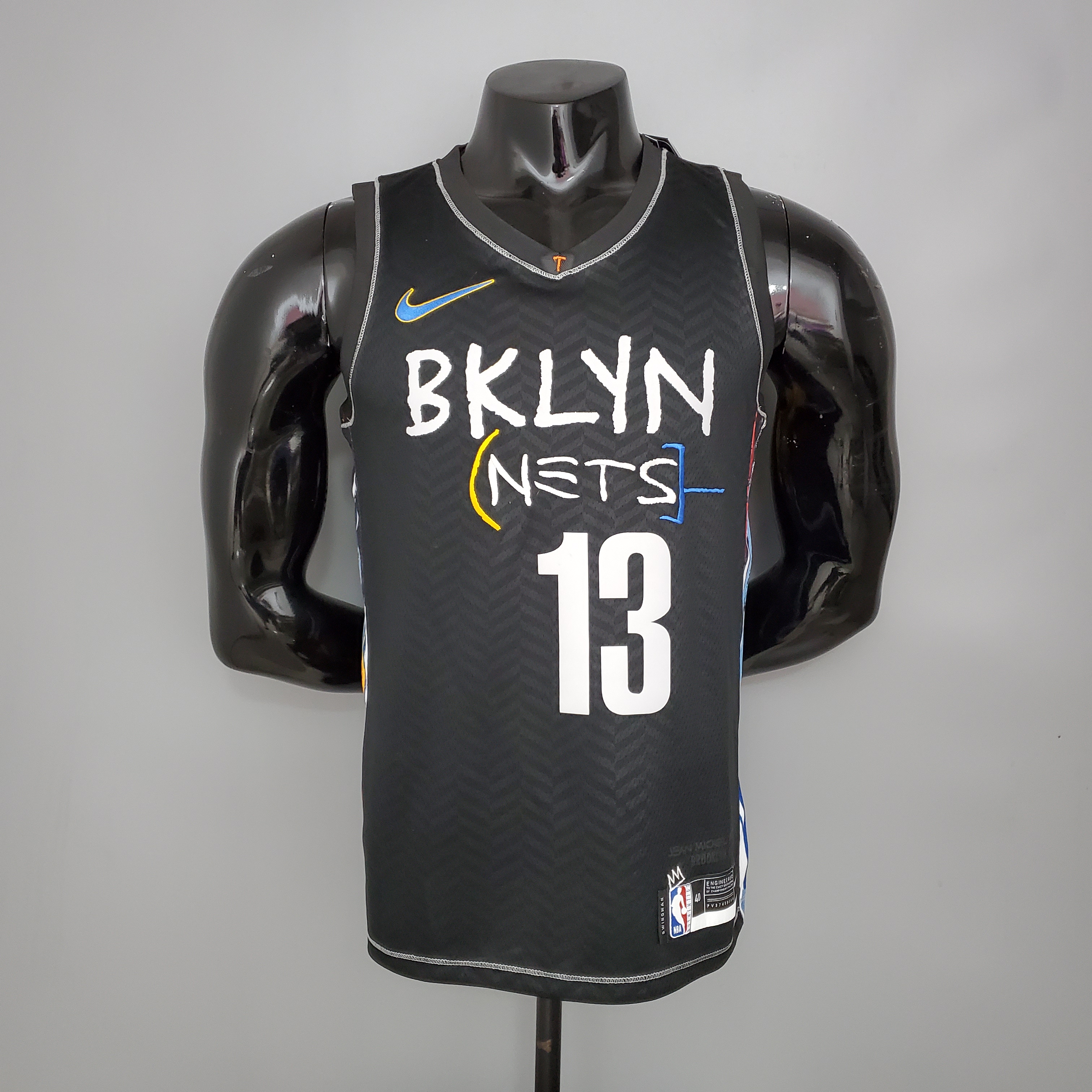 NBA Men Season 2021 Brooklyn Nets Black City #13 HARDEN Jersey High Quality Name and Number Print - leoleo123123