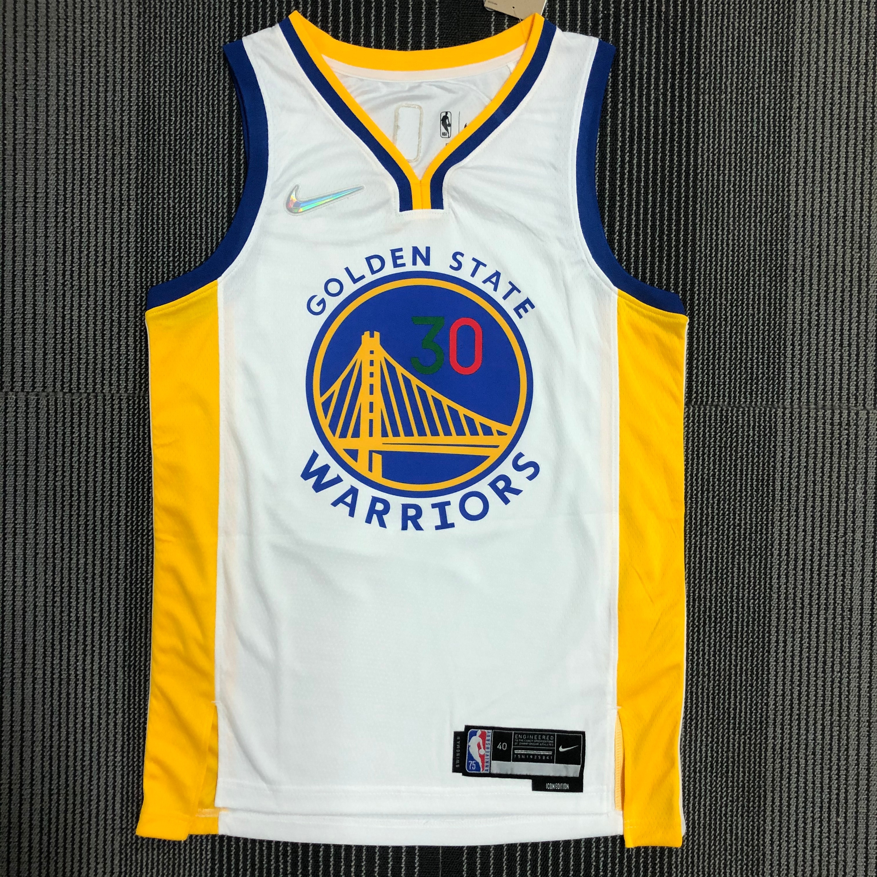 NBA Men 75th Anniversary Season 2022 Golden State Warriors Mexico Version White #30 CURRY Jersey High Quality Name and Number Print - leoleo123123