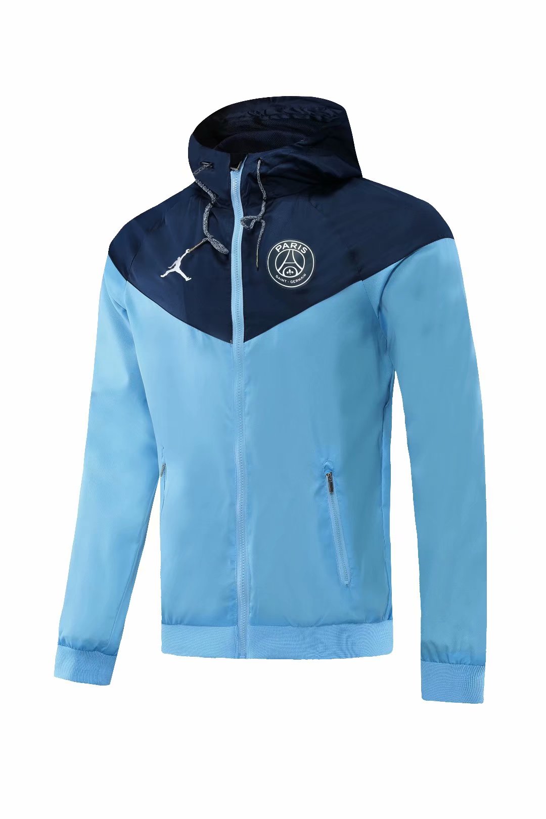 20-21 PSG Blue with Jordan Logo Windbreaker Jacket Thai Quality - leoleo123123