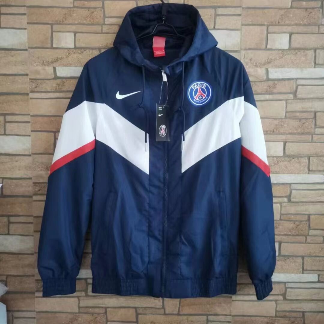 22/23 PSG Blue with Nike Logo Windbreaker Jacket Thai Quality - leoleo123123