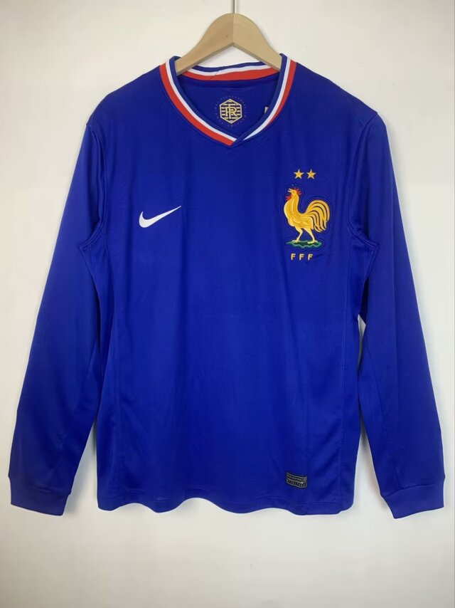 24/25 France Home Jersey Long Sleeve Fans Version 1:1 Quality - leoleo123123