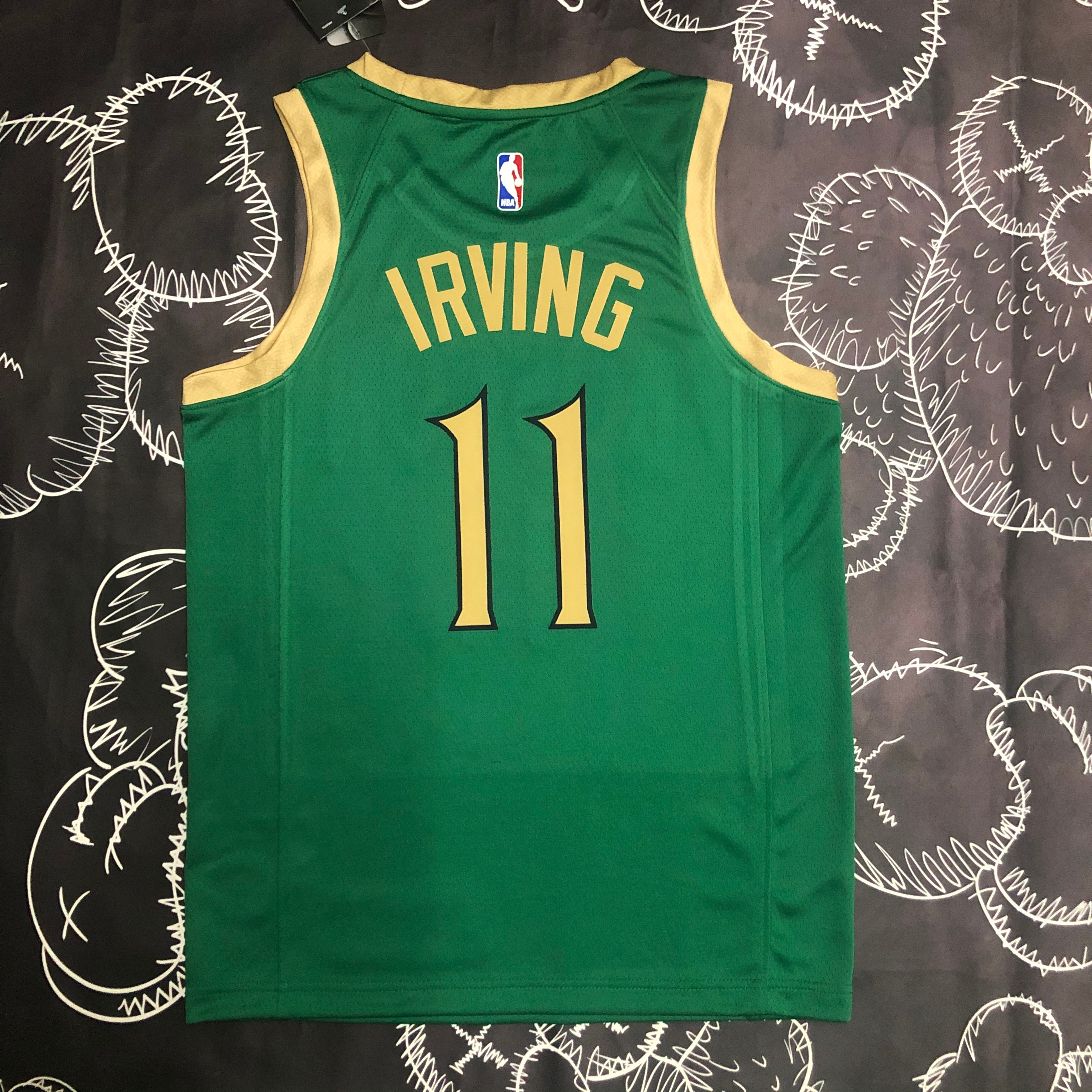 NBA Men Season 2020 Boston Celtics Green #11 IRVING Jersey High Quality Name and Number Print - leoleo123123
