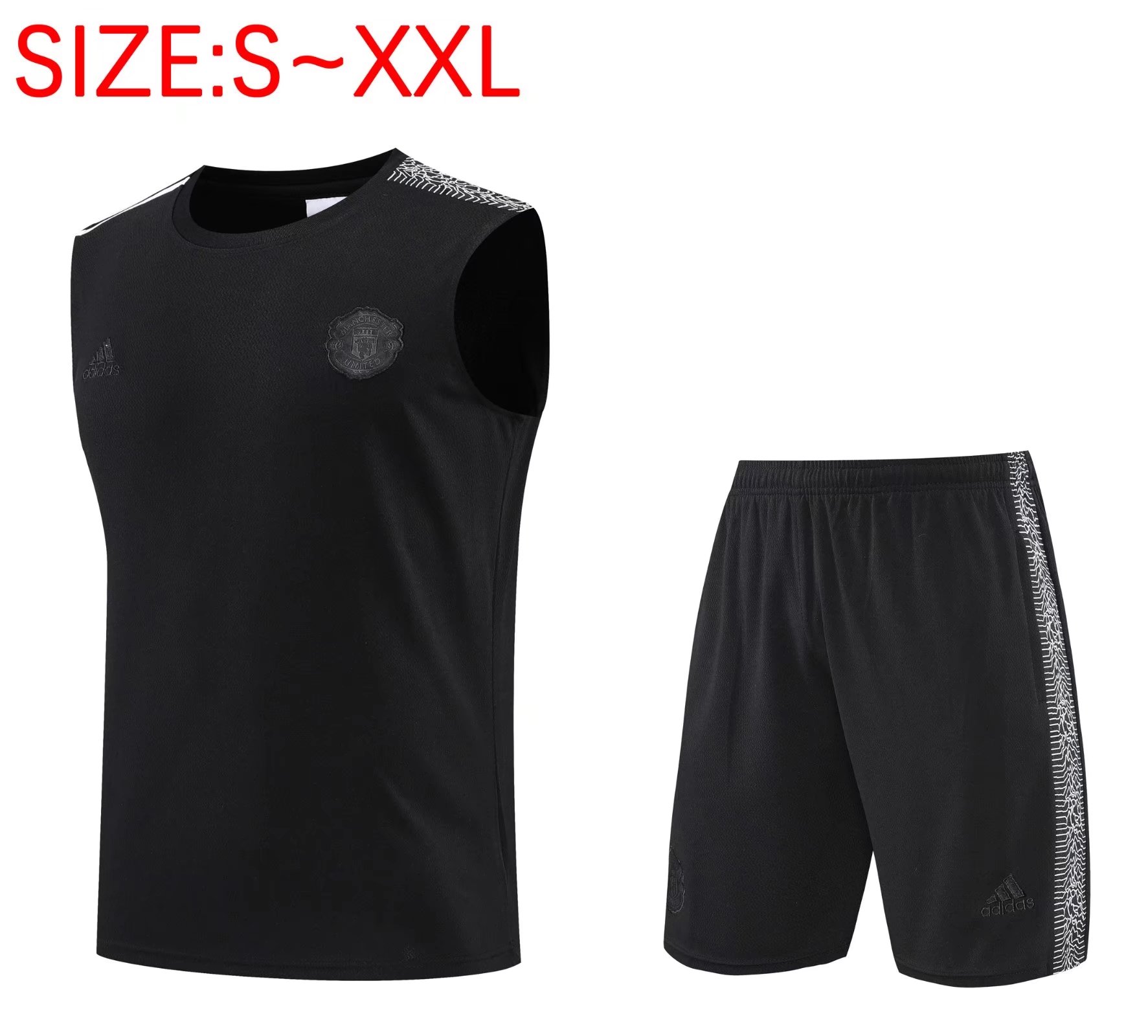 22/23 Manchester United Black Vest Training Tracksuit - leoleo123123