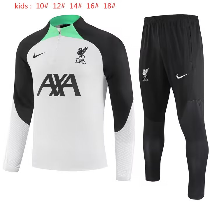 23/24 Liverpool Kids Light Grey Sweater Tracksuit Thai Quality - leoleo123123