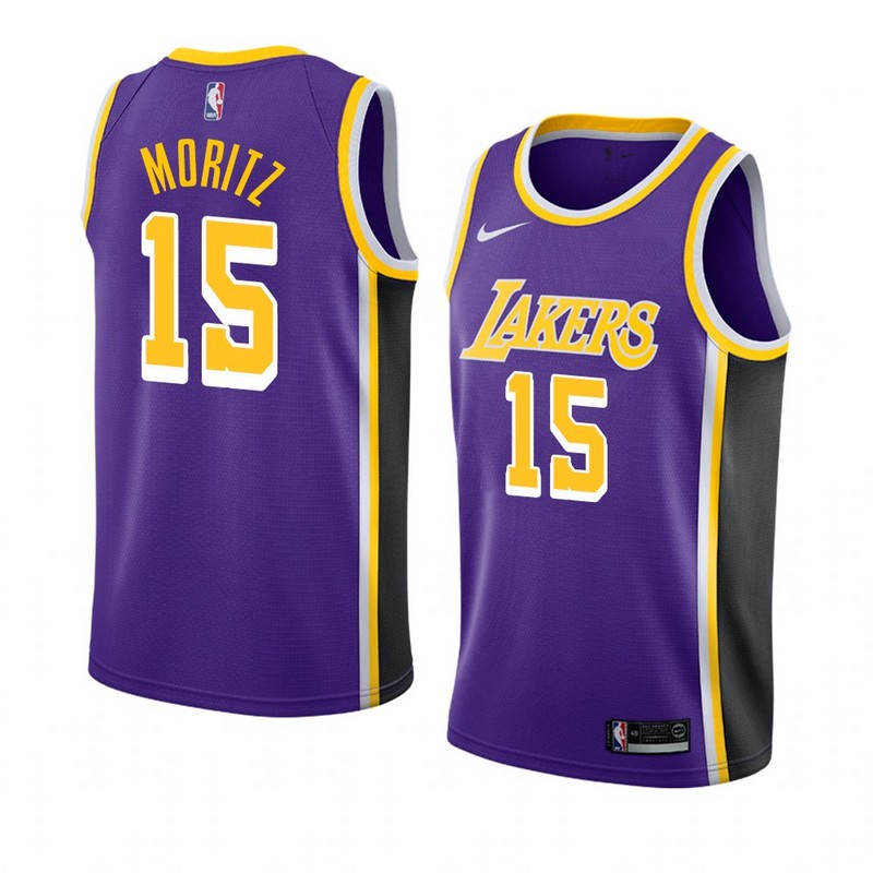 NBA Men Los Angeles Lakers Retro Purple #15 MORITZ Round Neck Jersey High Quality Name and Number Print - leoleo123123
