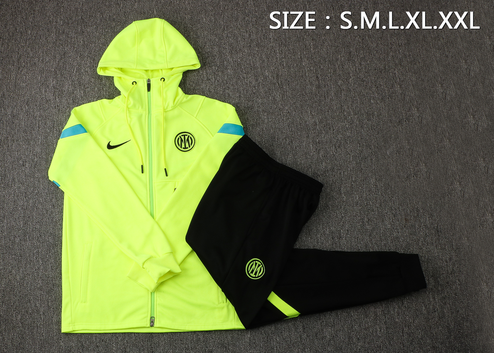 21/22 Inter Milan Green Jacket Tracksuit with Cap Thai Quality - leoleo123123