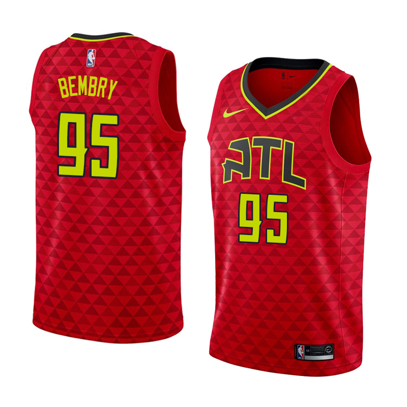 NBA Men Atlanta Hawks Red #95 BEMBRY Jersey High Quality Name and Number Print - leoleo123123