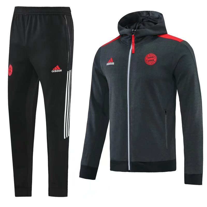 21/22 Bayern Grey Jacket Tracksuit With Cap Thai Quality - leoleo123123