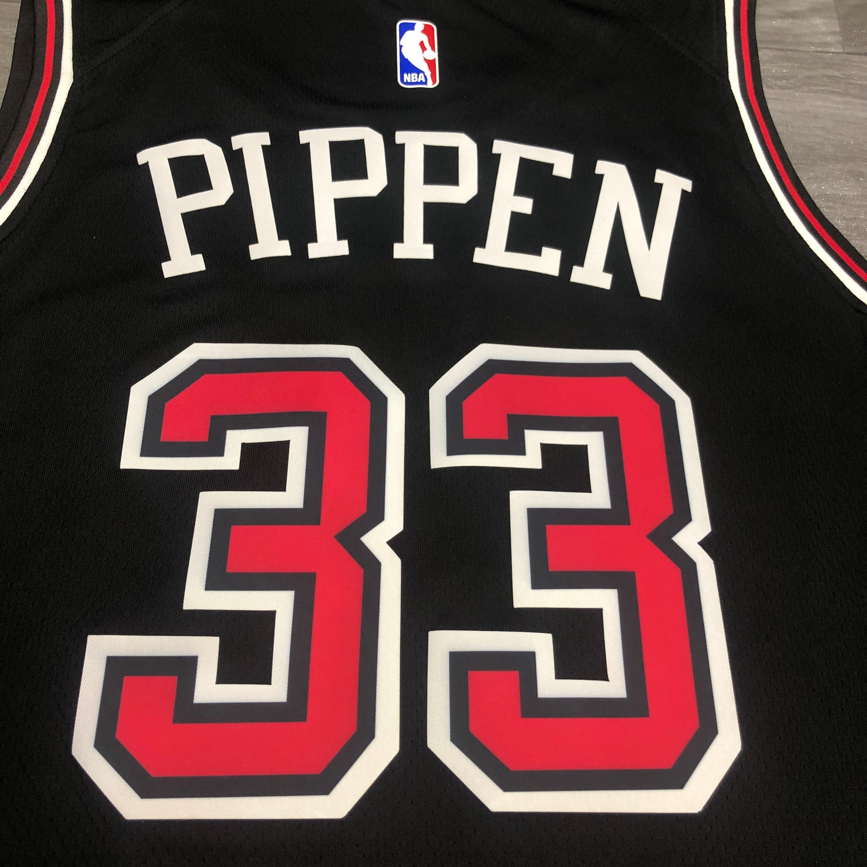 NBA Men Chicago Bulls Black ##33 PIPPEN Jersey High Quality Name and Number Print - leoleo123123