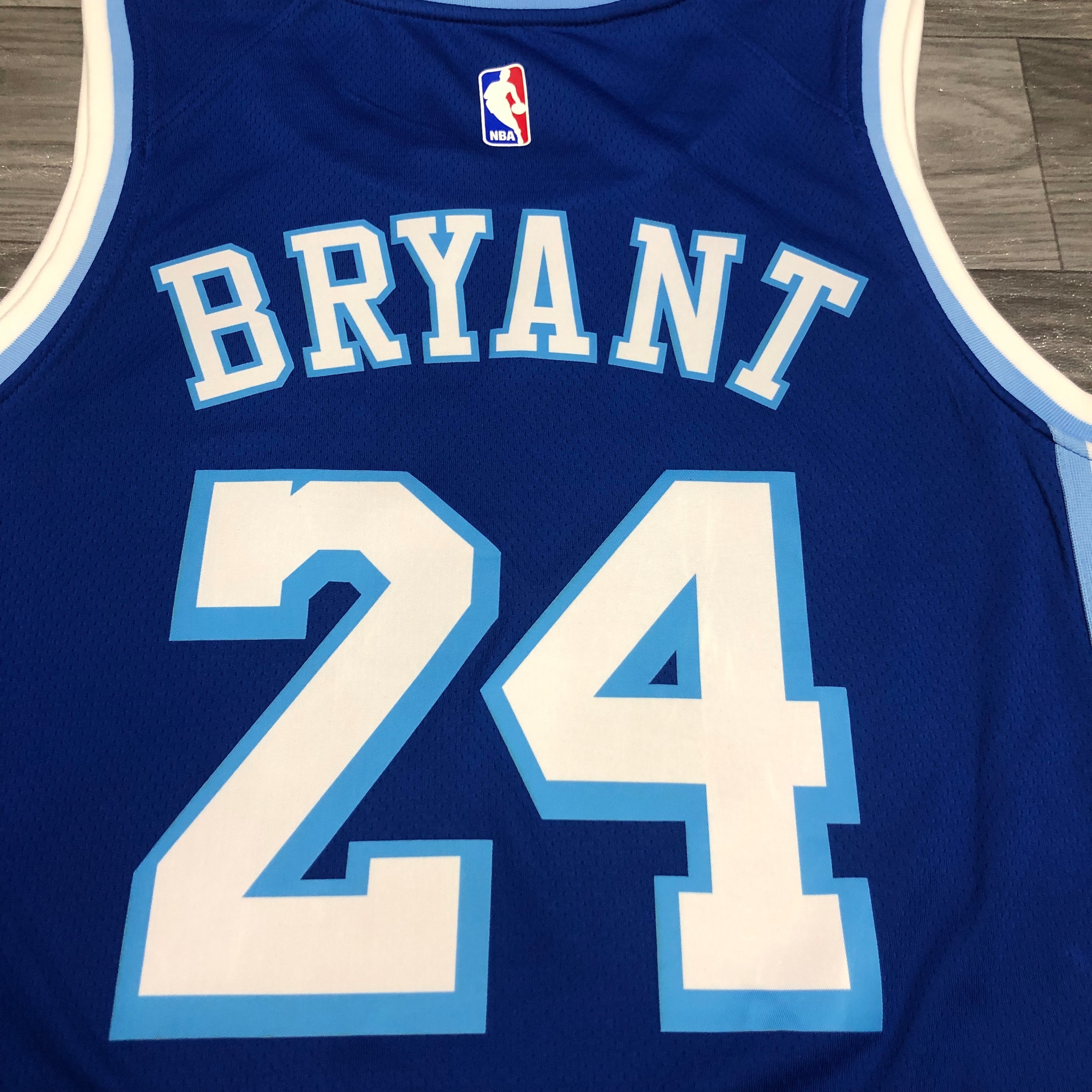 NBA Men Los Angeles Lakers Retro in Latin with Crenshaw #24 BRYANT Blue Round Neck Jersey High Quality Name and Number Print - leoleo123123