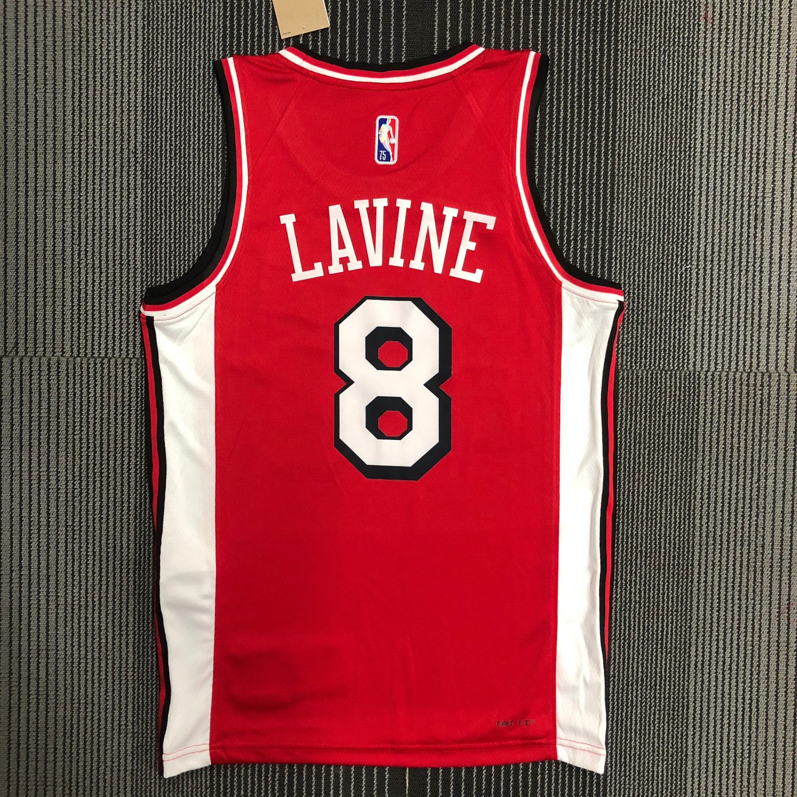NBA Men 75th Anniversary Season 2022 Chicago Bulls Red #8 LAVINE Jersey High Quality Name and Number Print - leoleo123123