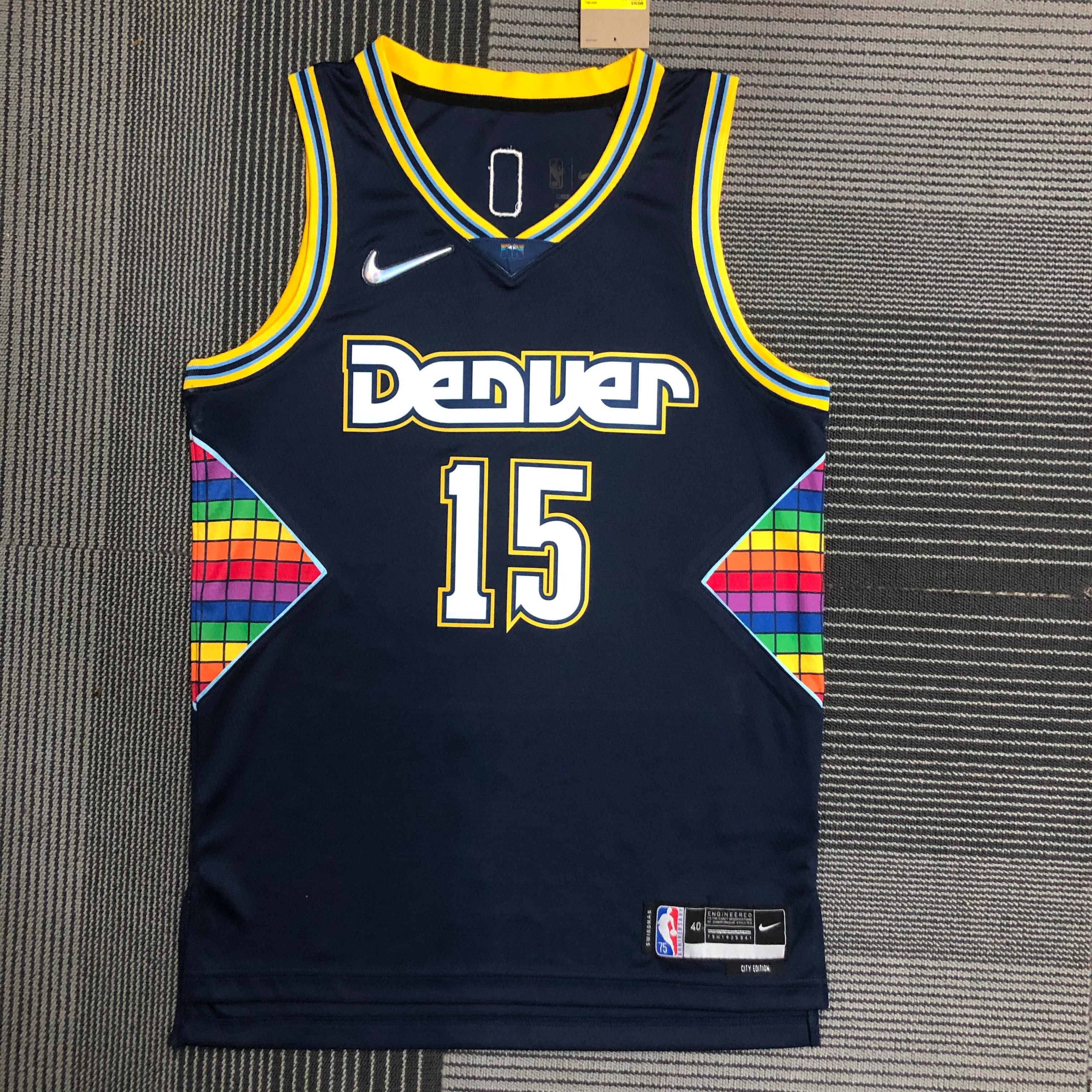 NBA Men Season 2022 Denver Nuggets Dark Blue #15 JOKIC Jersey High Quality Name and Number Print - leoleo123123