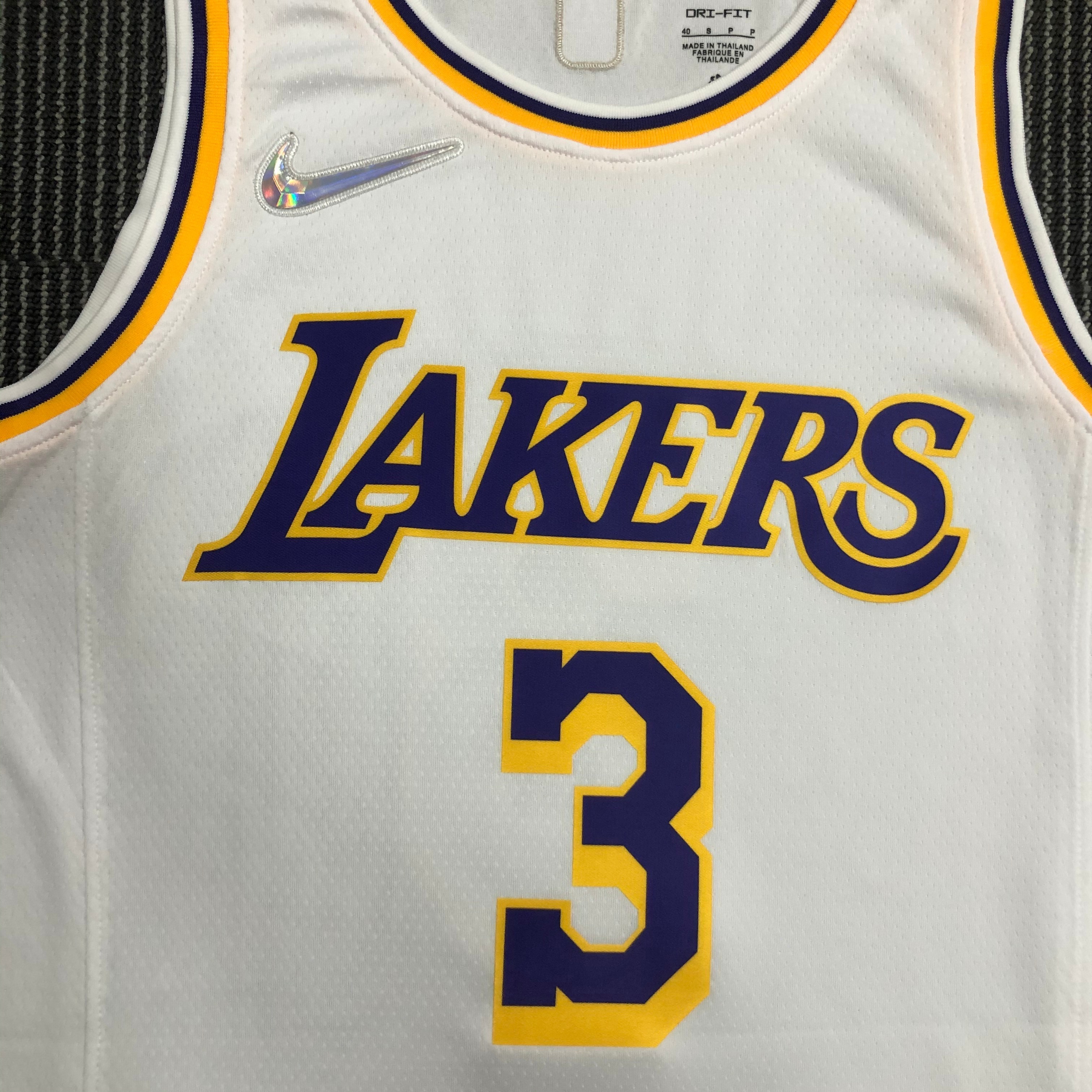 NBA 75th Anniversary Los Angeles Lakers White Round Neck #3 DAVIS Jersey High Quality Name and Number Print - leoleo123123