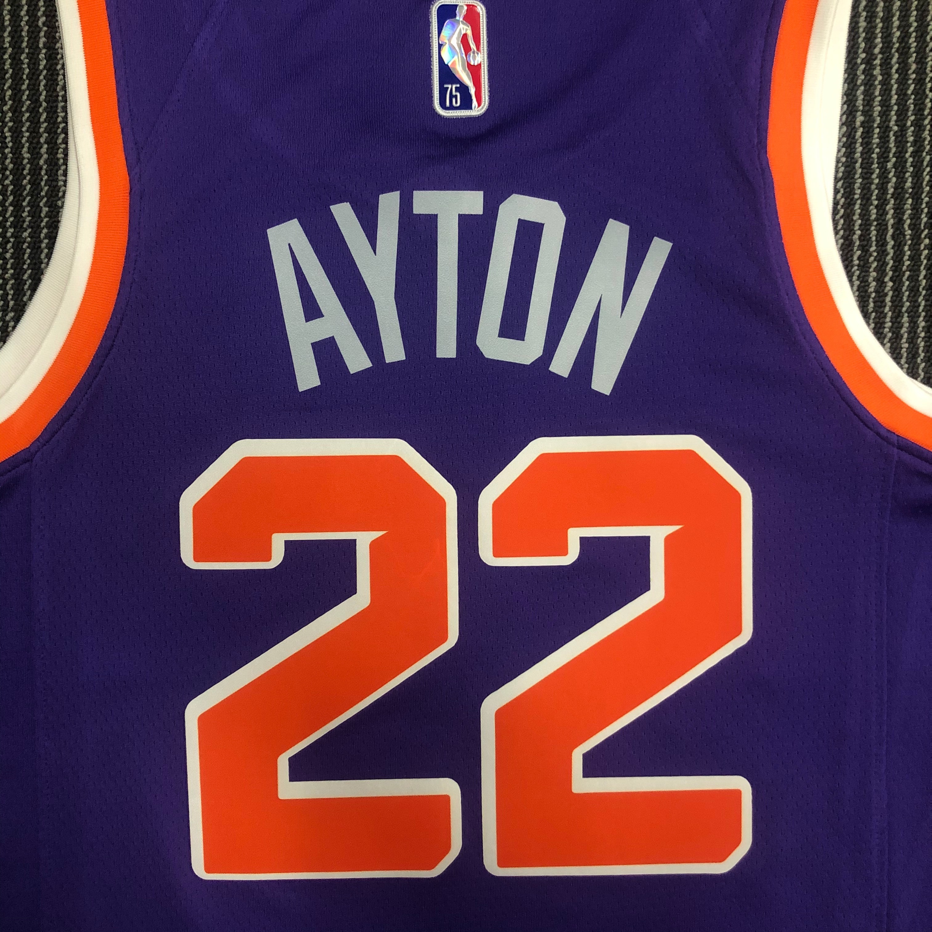 NBA Men 75 Anniversary Phoenix Suns Purple #22 AYTON Jersey High Quality Name and Number Print - leoleo123123