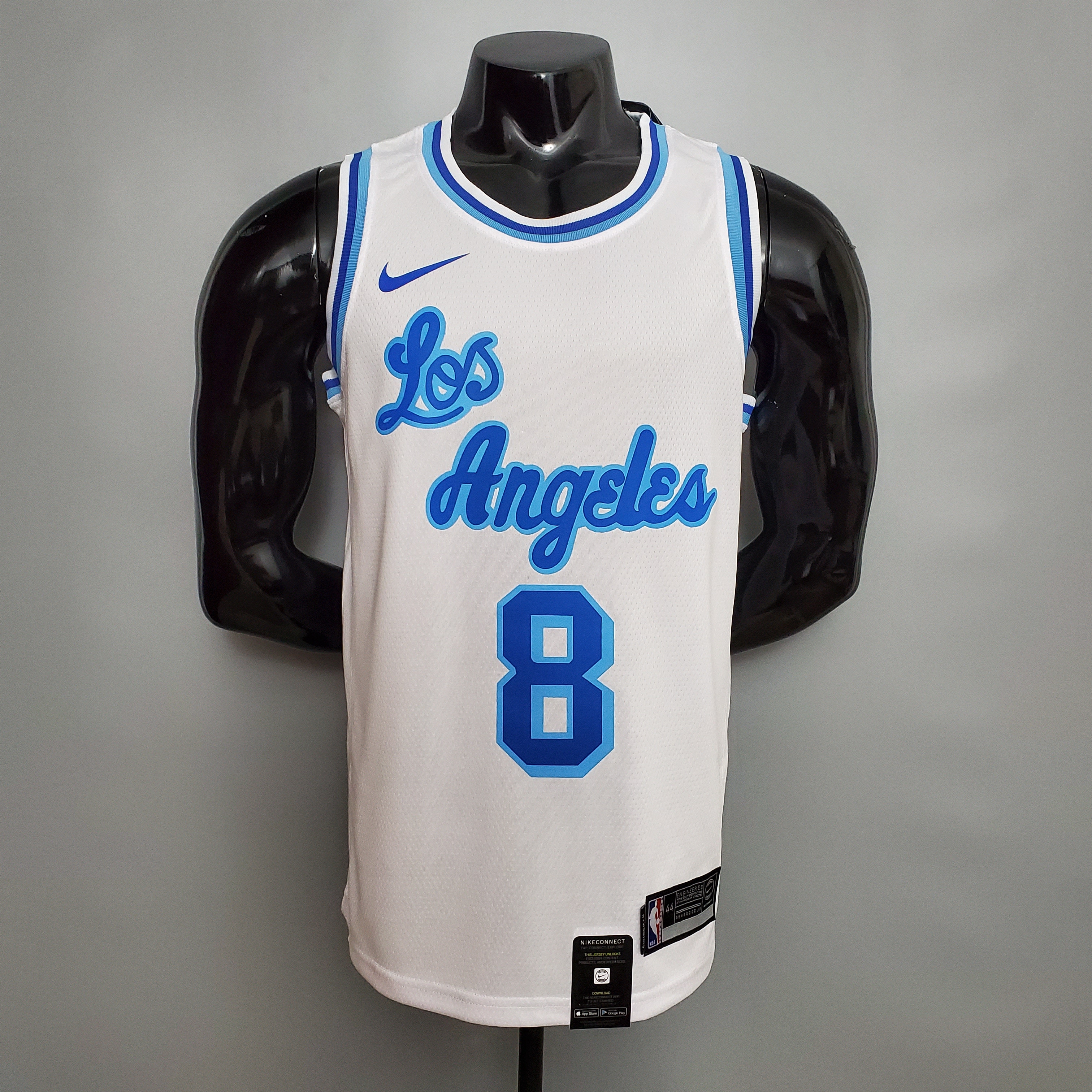 NBA Finals Men Los Angeles Lakers Retro in Latin # 8&24 BRYANT white Round Neck Jersey High Quality Name and Number Print - leoleo123123
