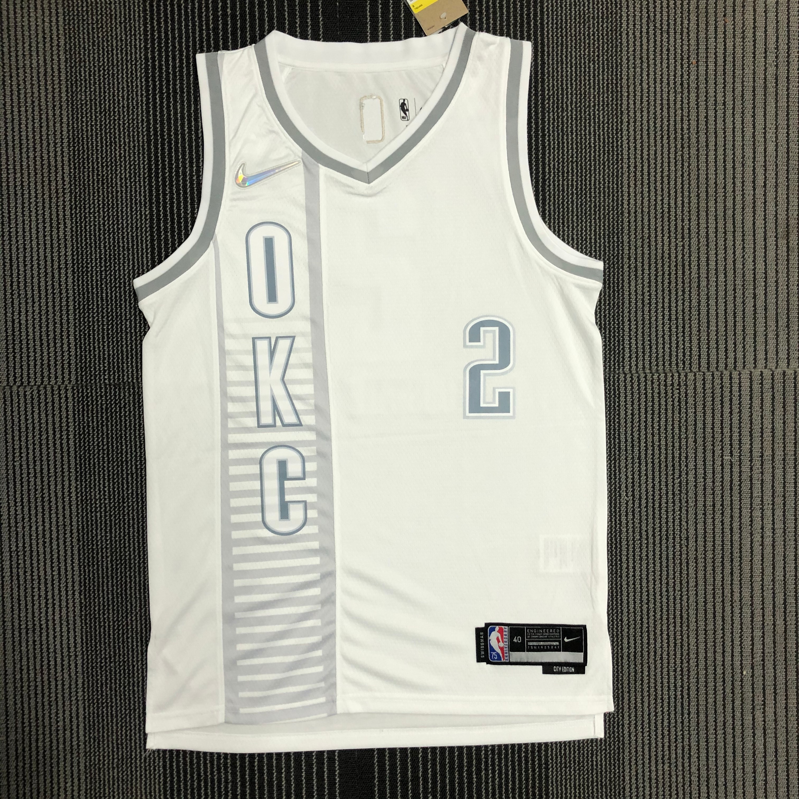 NBA Men 75th Anniversary Oklahoma City Thunder City Version White #2 GILGEOUS-ALEXANDER Jersey High Quality Name and Number Print - leoleo123123