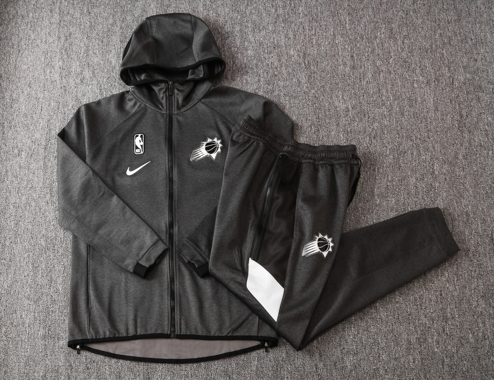 NBA Phoenix Suns Dark Grey with Cap Jacket Tracksuit High Quality - leoleo123123