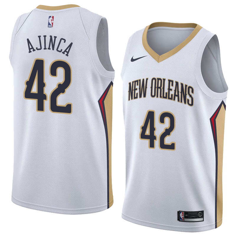 NBA Men New Orleans Pelicans White #42 AJINCA Jersey High Quality Name and Number Print - leoleo123123