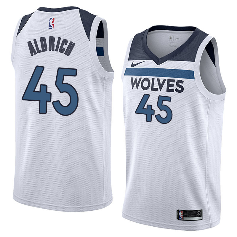 NBA Men Minnesota Timberwolves White #45 ALDRICH Jersey High Quality Name and Number Print - leoleo123123