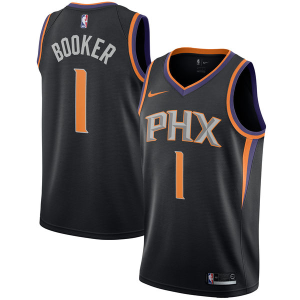 NBA Men Phoenix Suns Black #1 BOOKER Jersey High Quality Name and Number Print - leoleo123123
