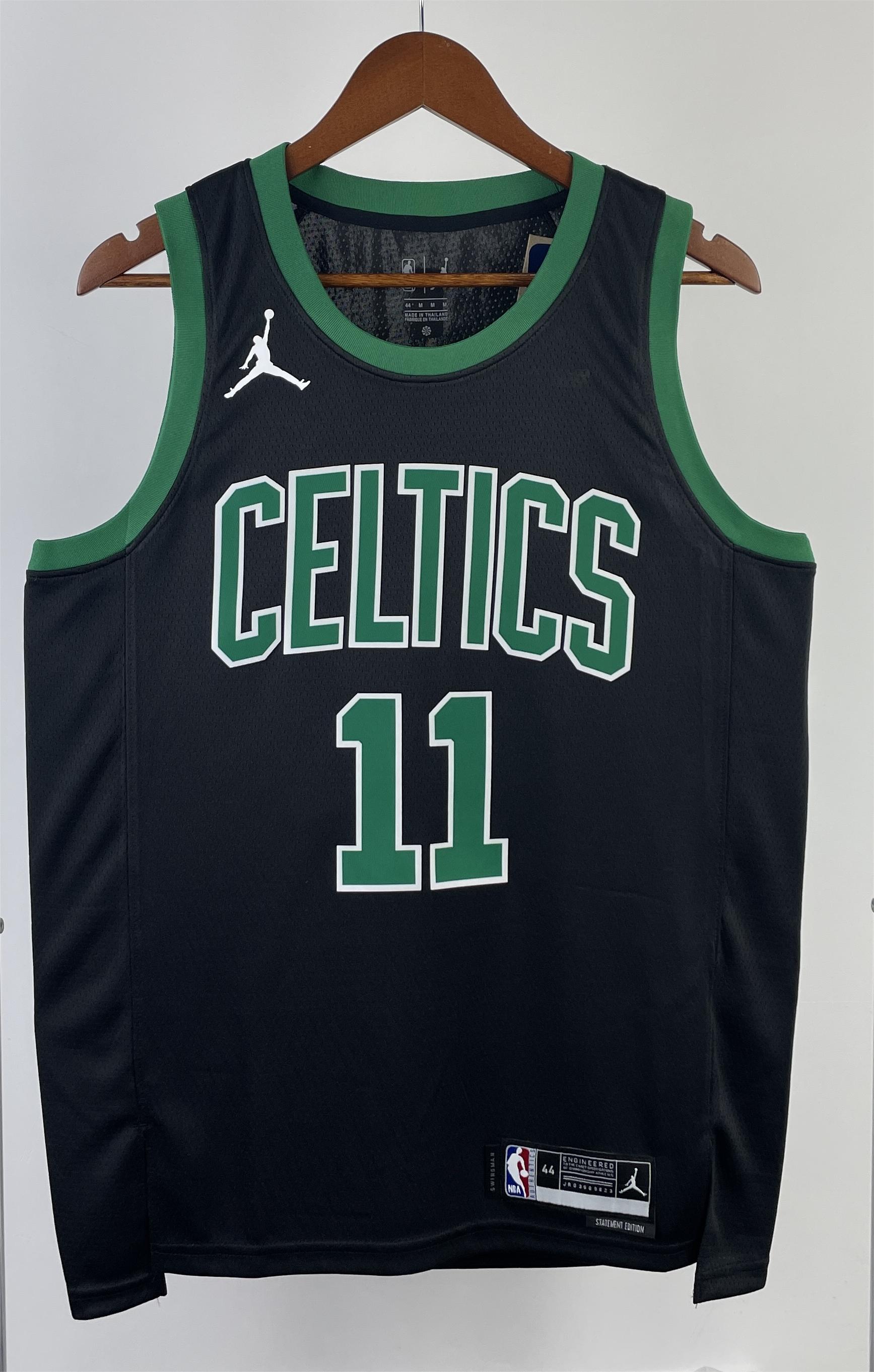 NBA Men Season 2023 Boston Celtics Black with Jordan Logo #11 IRVING Jersey High Quality Name and Number Print - leoleo123123