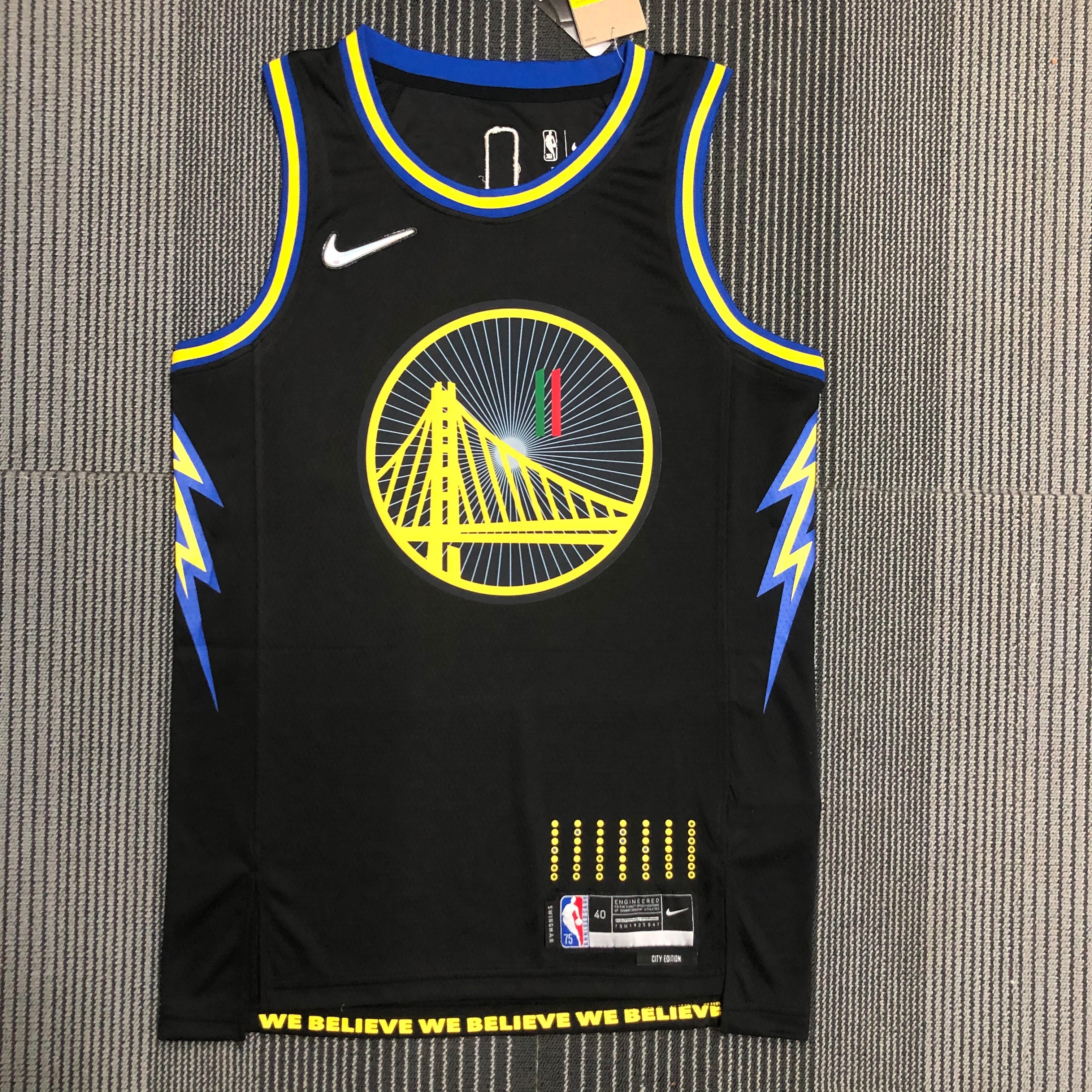 NBA Men 75th Anniversary Season 2022 Golden State Warriors Mexico Version Black #11 THOMPSON Jersey High Quality Name and Number Print - leoleo123123