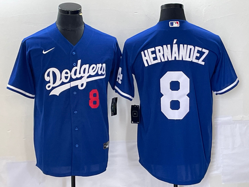 Los Angeles Dodgers HERNANDEZ #8 Blue Baseball Jersey - leoleo123123
