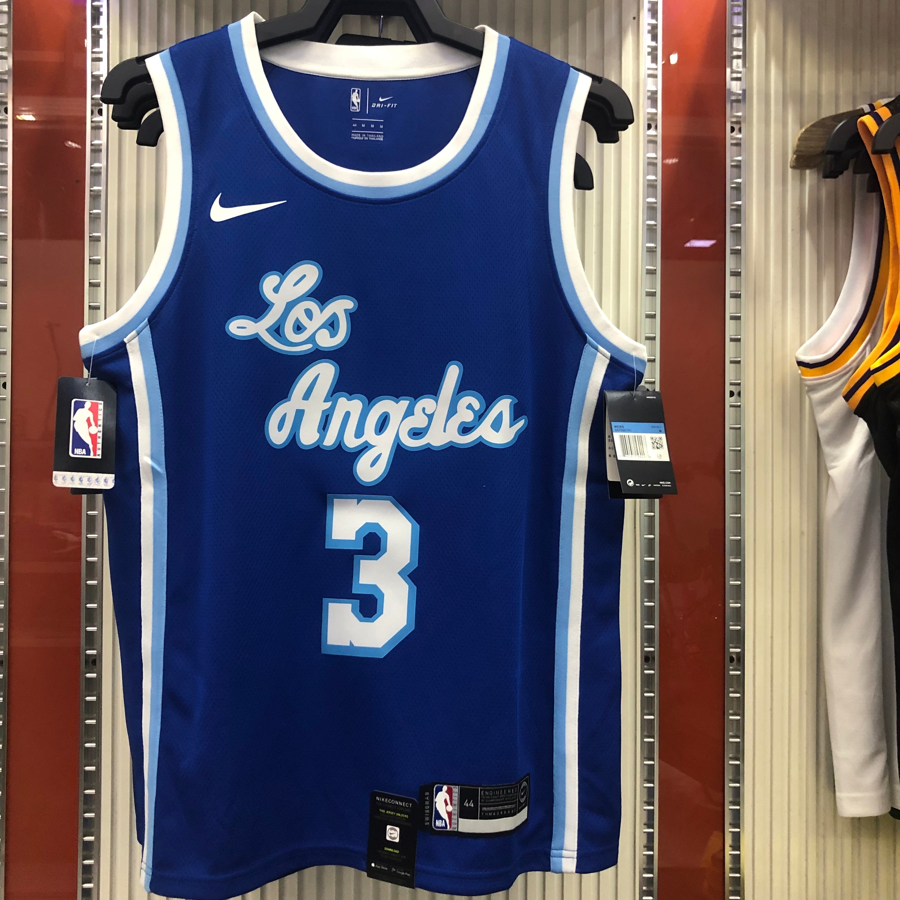 NBA Men Los Angeles Lakers Retro in Latin #3 DAVIS Blue Round Neck Jersey High Quality Name and Number Print - leoleo123123
