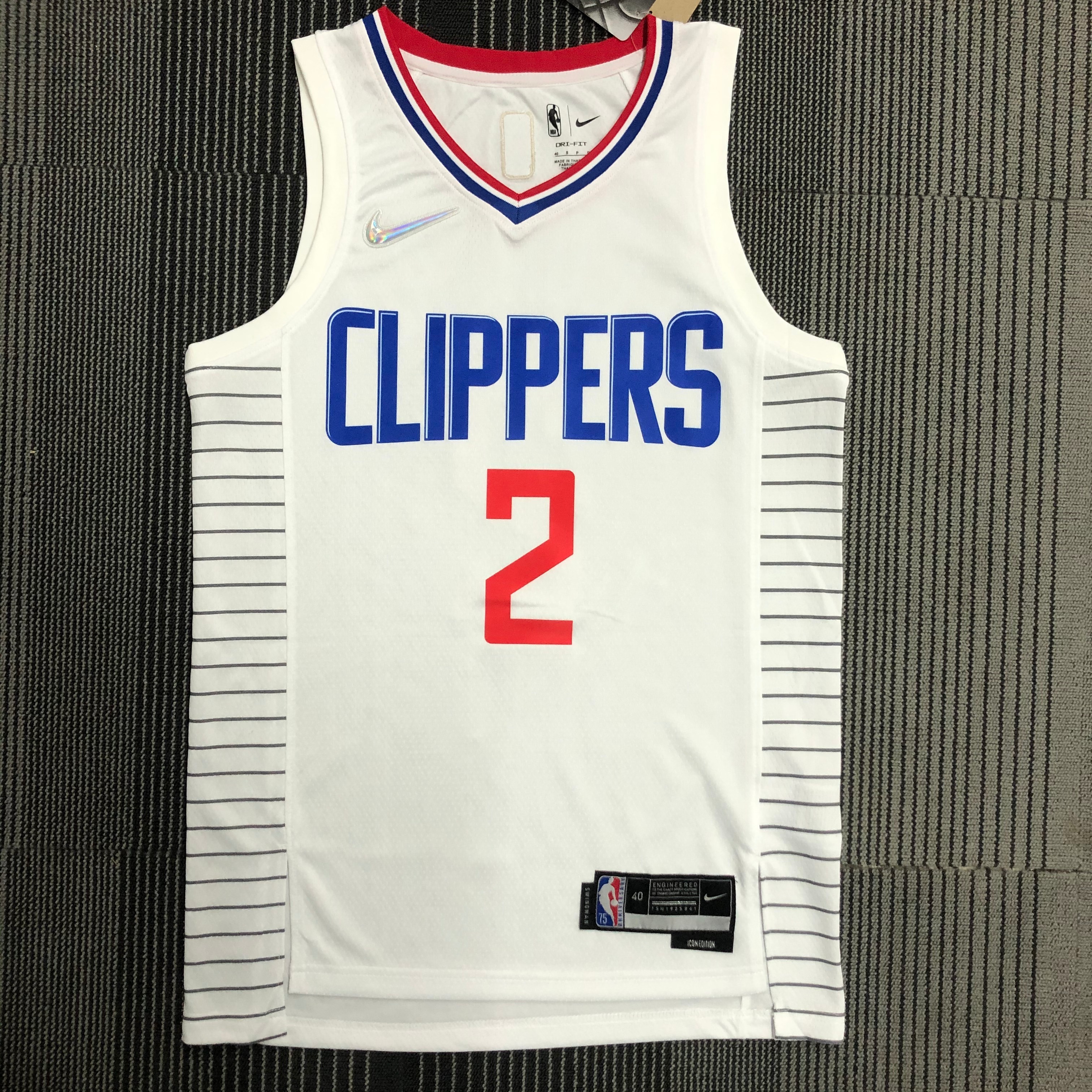 NBA Men 75th Anniversary Los Angeles Clippers White #2 LEONARD Jersey High Quality Name and Number Print - leoleo123123