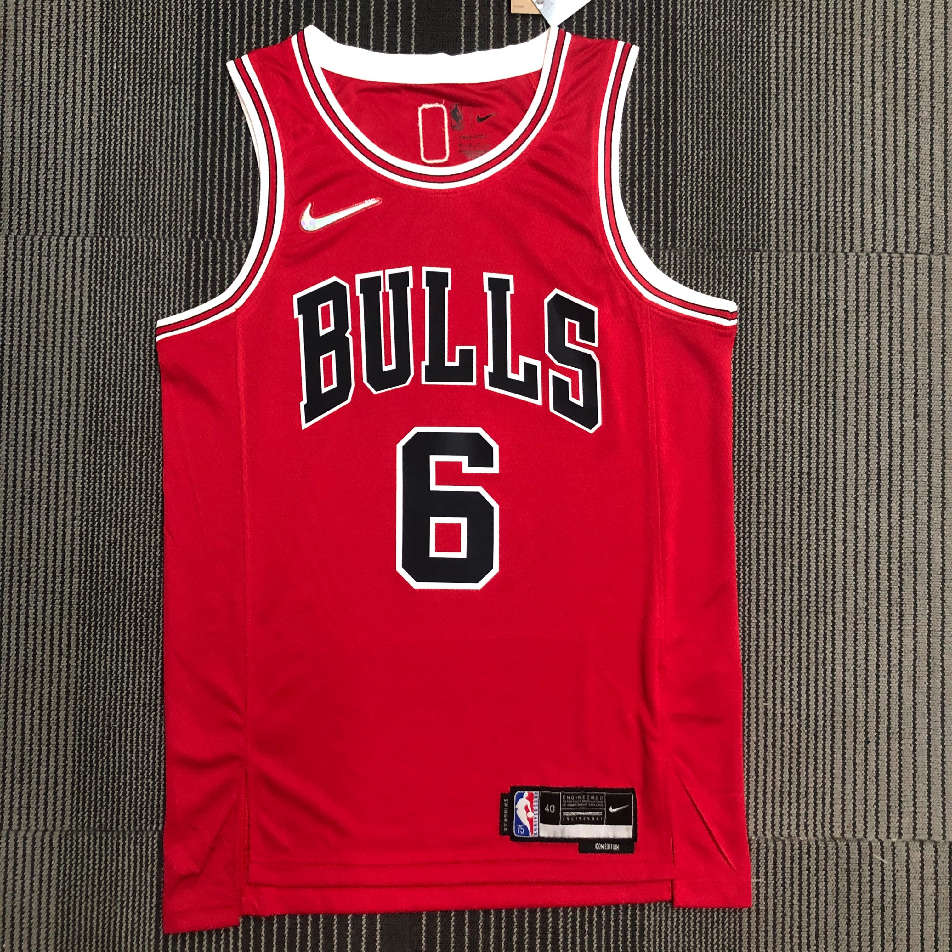 NBA Men 75th Anniversary Chicago Bulls Red #6 CARUSO Jersey High Quality Name and Number Print - leoleo123123