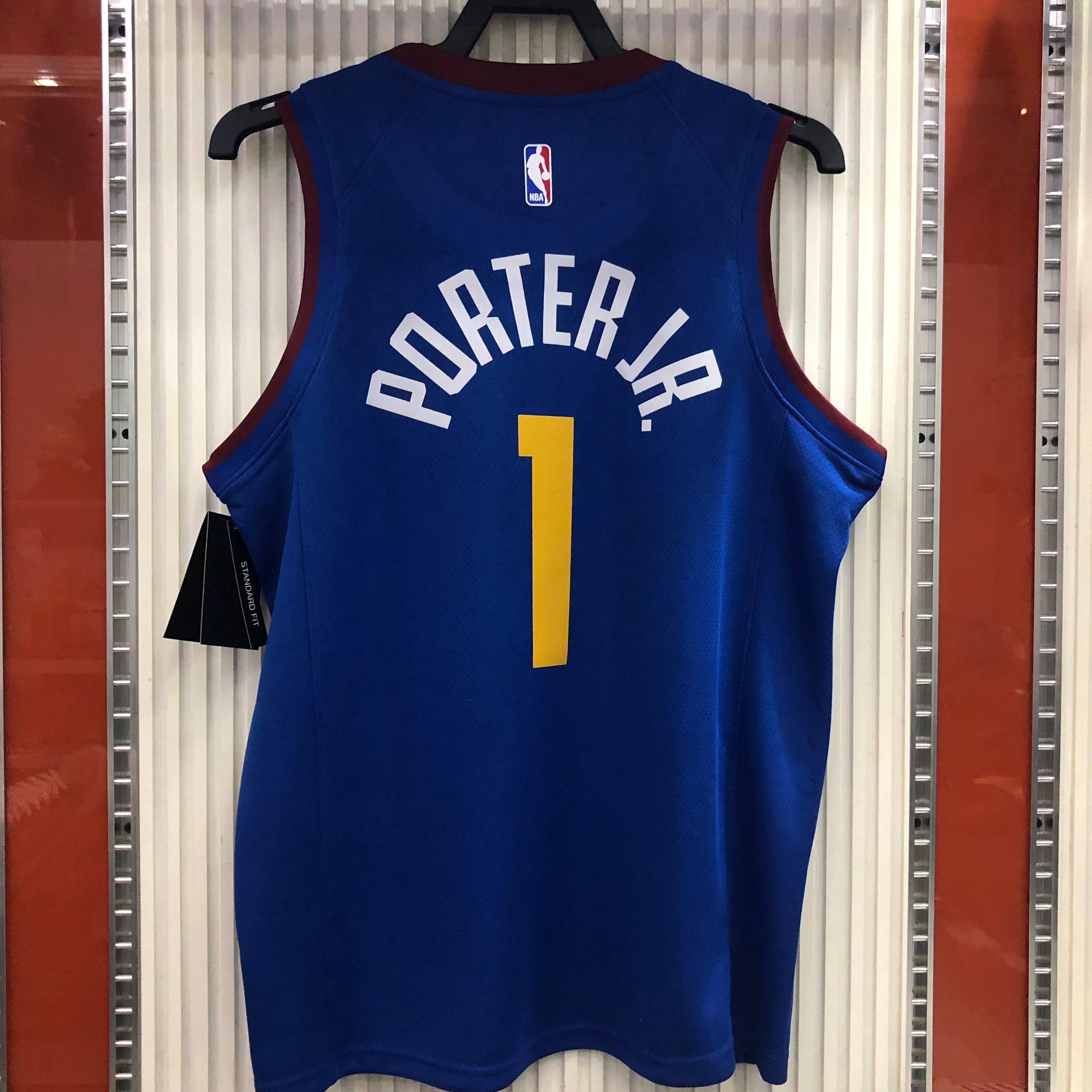 NBA Men Season 2021 Denver Nuggets Blue City #1 PORTER JR Jersey with Jordan Logo High Quality Name and Number Print - leoleo123123