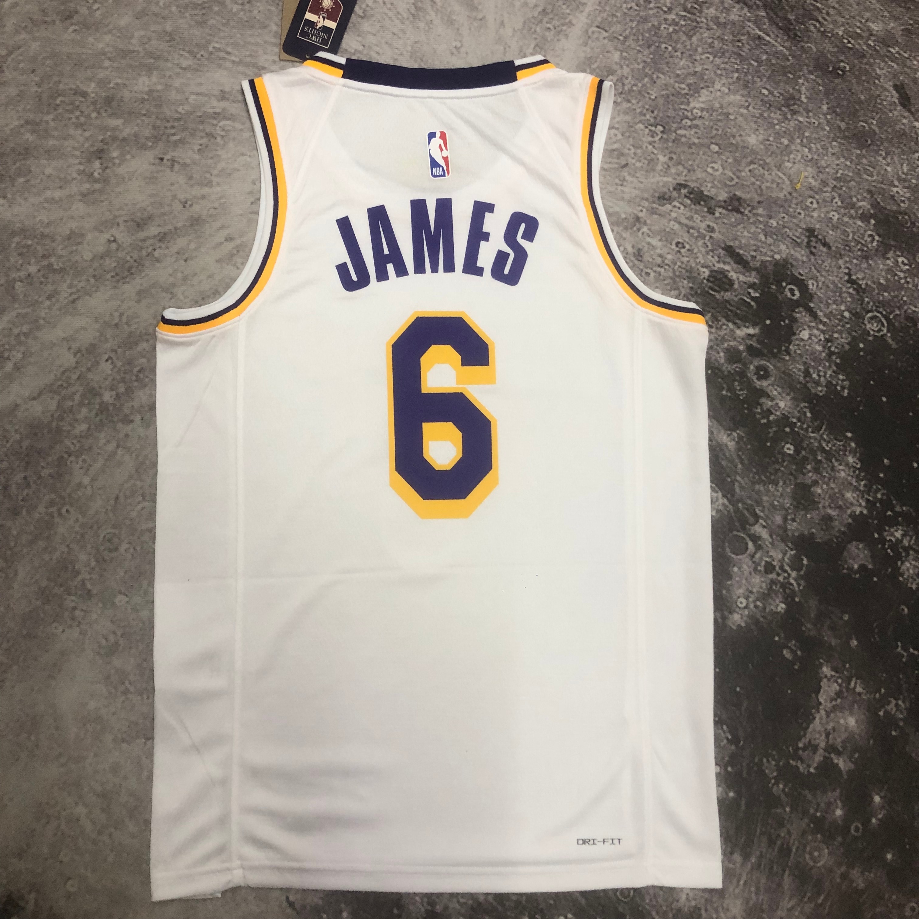 NBA Men Season 2023 Los Angeles Lakers White #6 JAMES Jersey High Quality Name and Number Print - leoleo123123