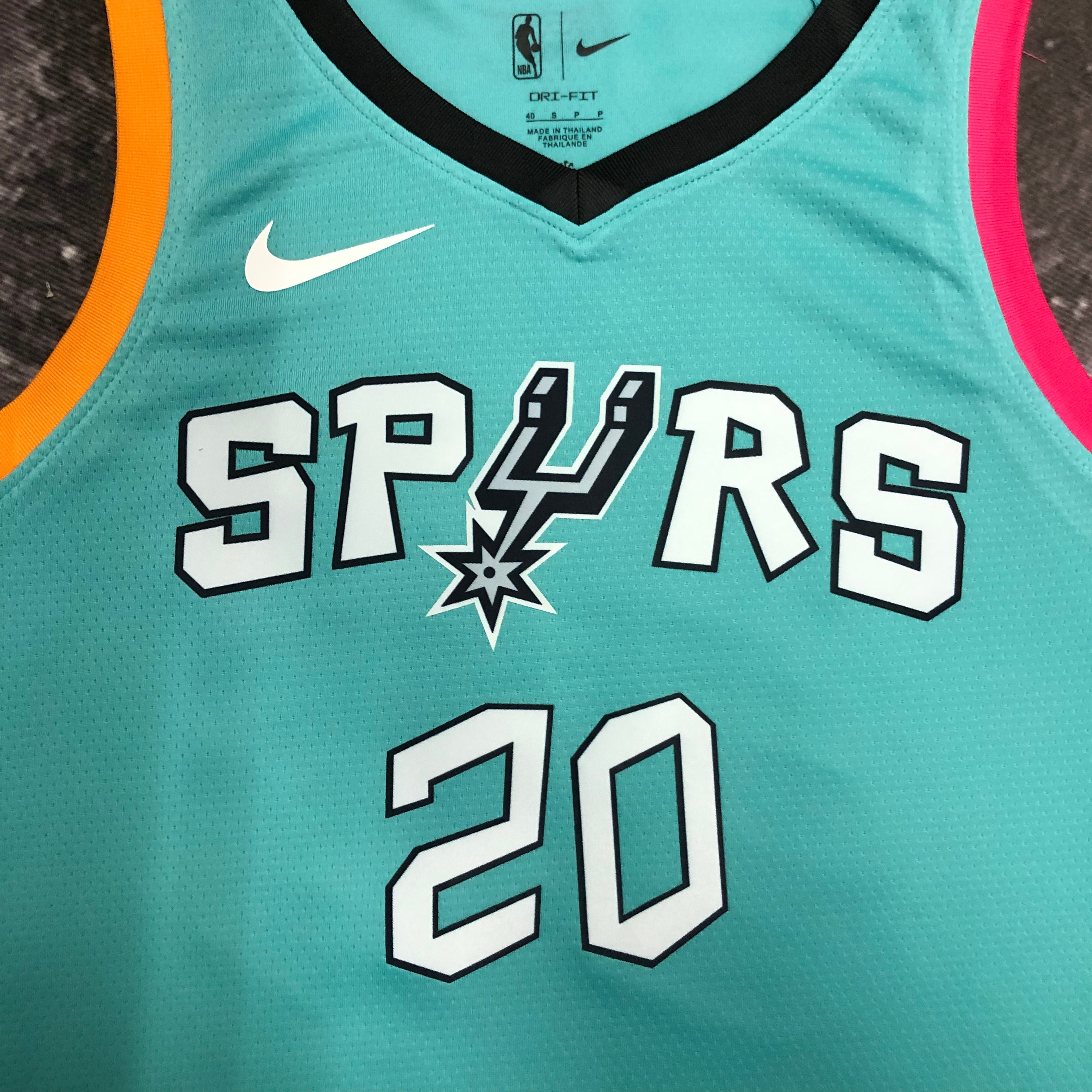 NBA Men 2023 San Antonio Spurs Blue #20 GINOBILI Jersey High Quality Name and Number Print - leoleo123123