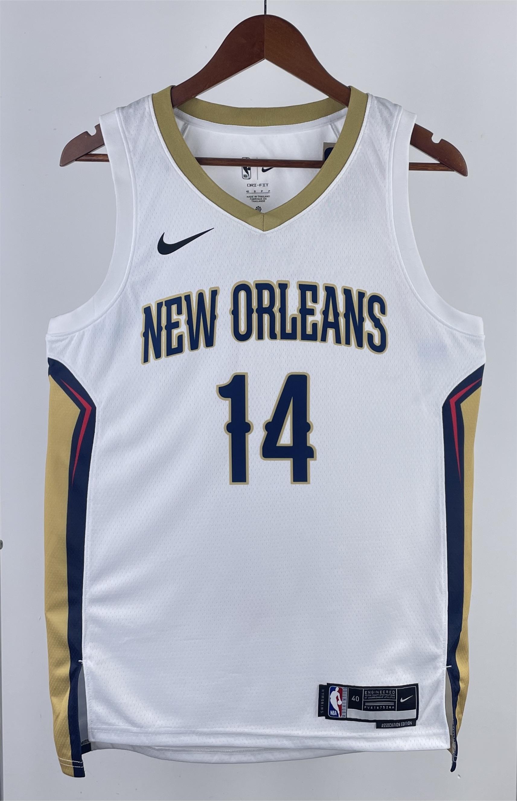 NBA Men 2022/23 New Orleans Pelicans White #14 INGRAM Jersey High Quality Name and Number Print - leoleo123123