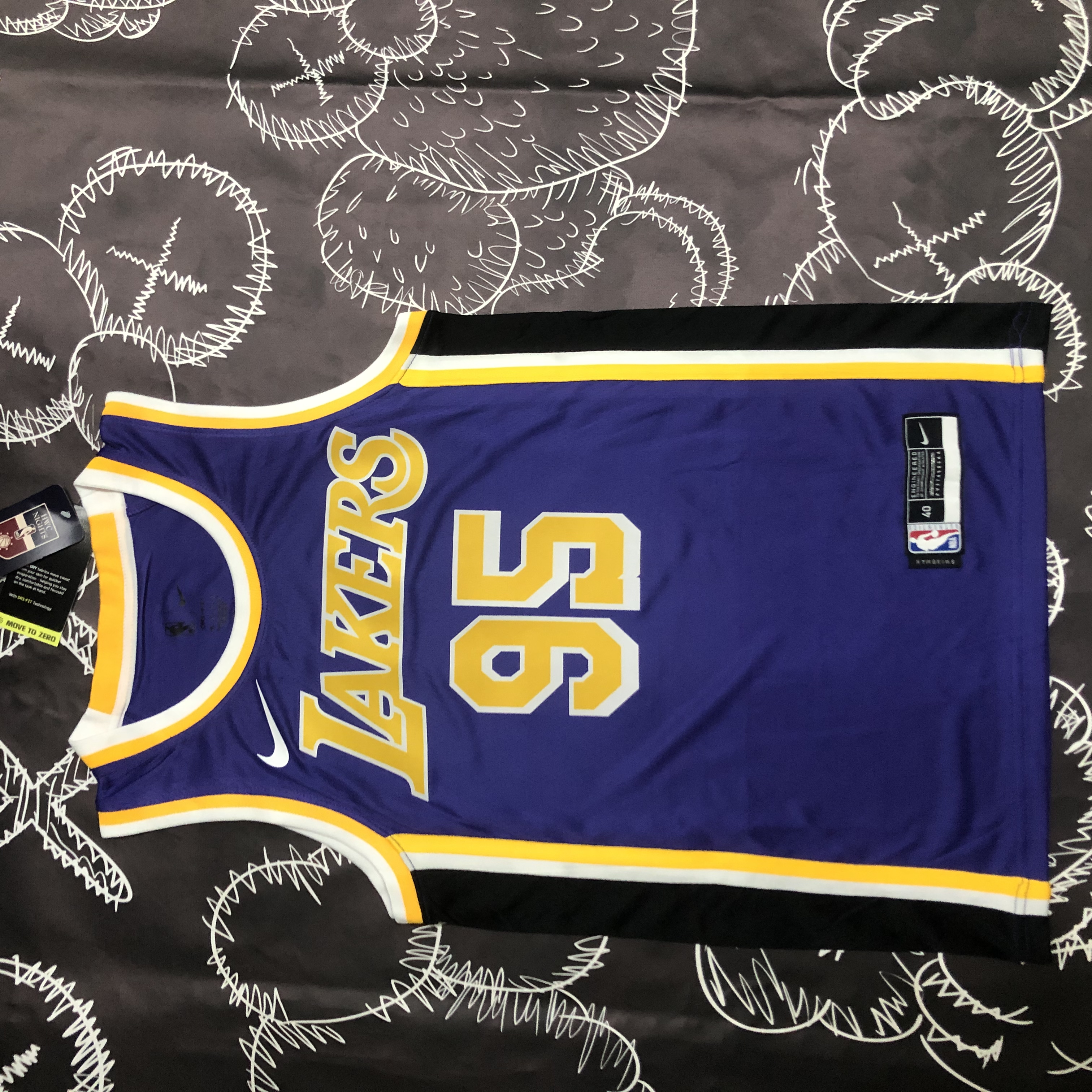NBA Season 2022 75th Anniversary Los Angeles Lakers with Jordan Logo Purple Round Neck #95 TOSCANO Jersey High Quality Name and Number Print - leoleo123123