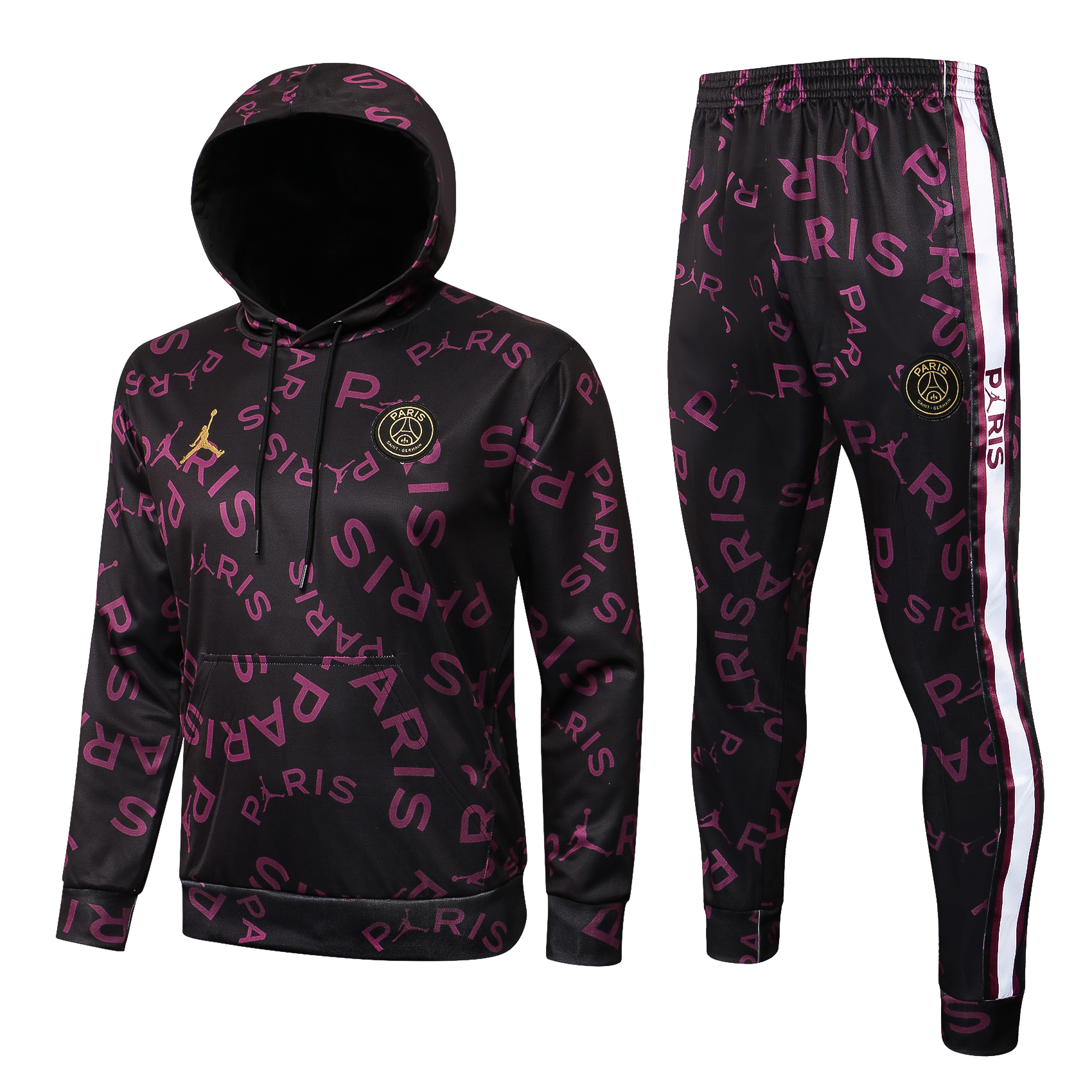 21-22 PSG Purple Sweater Tracksuit with Cap Thai Quality - leoleo123123