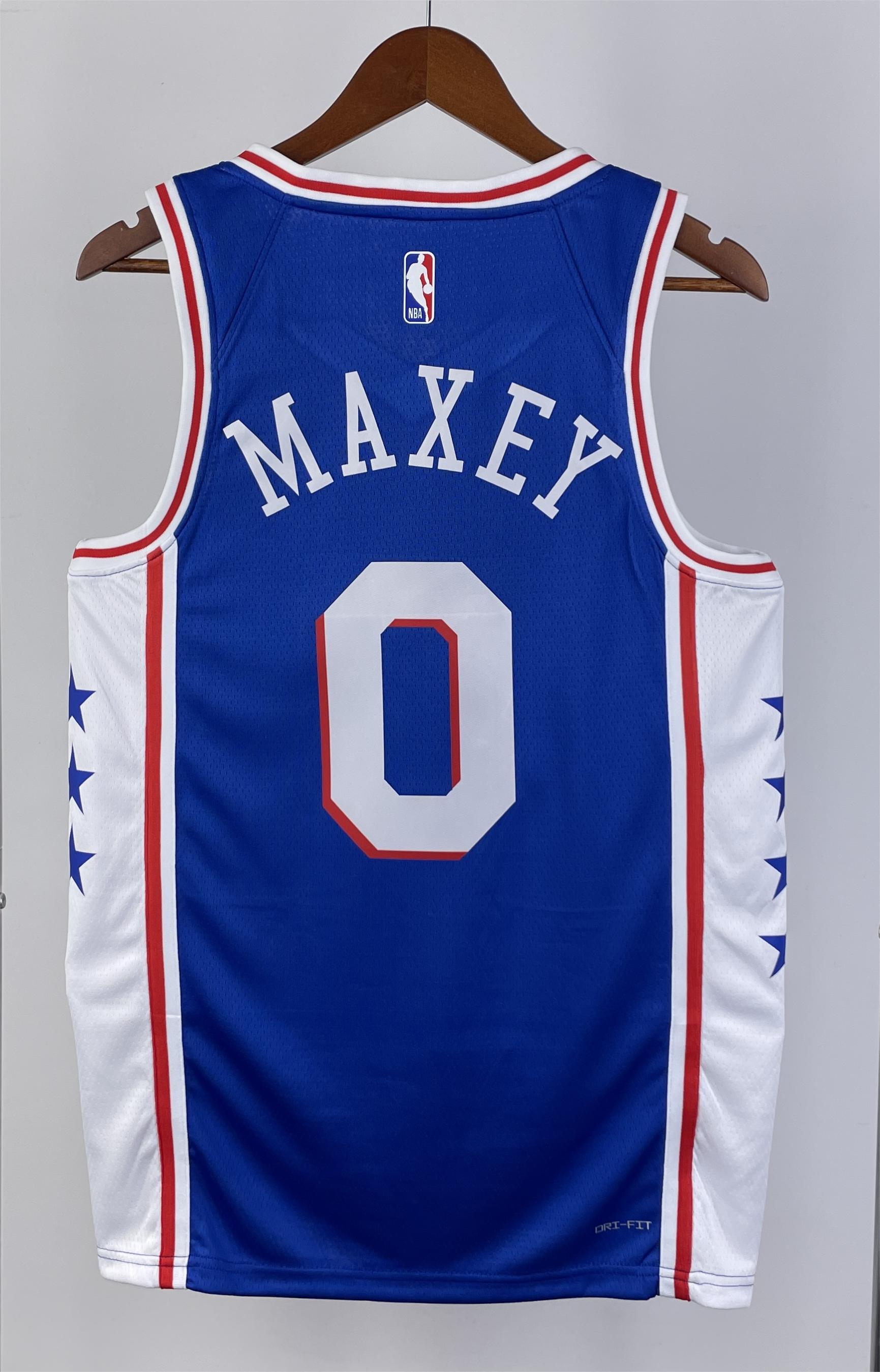 NBA Men 2023 Philadelphia 76ers Blue #0 MAXEY Swingman Jersey - leoleo123123