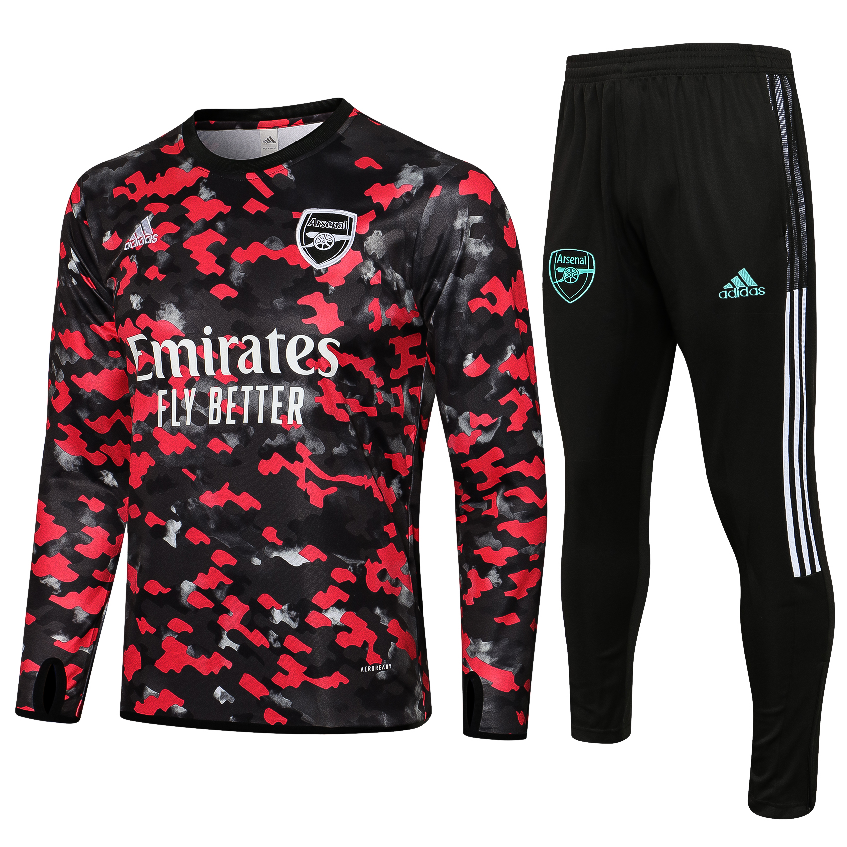 21-22 Arsenal Black and Red Sweater Tracksuit Thai Quality - leoleo123123