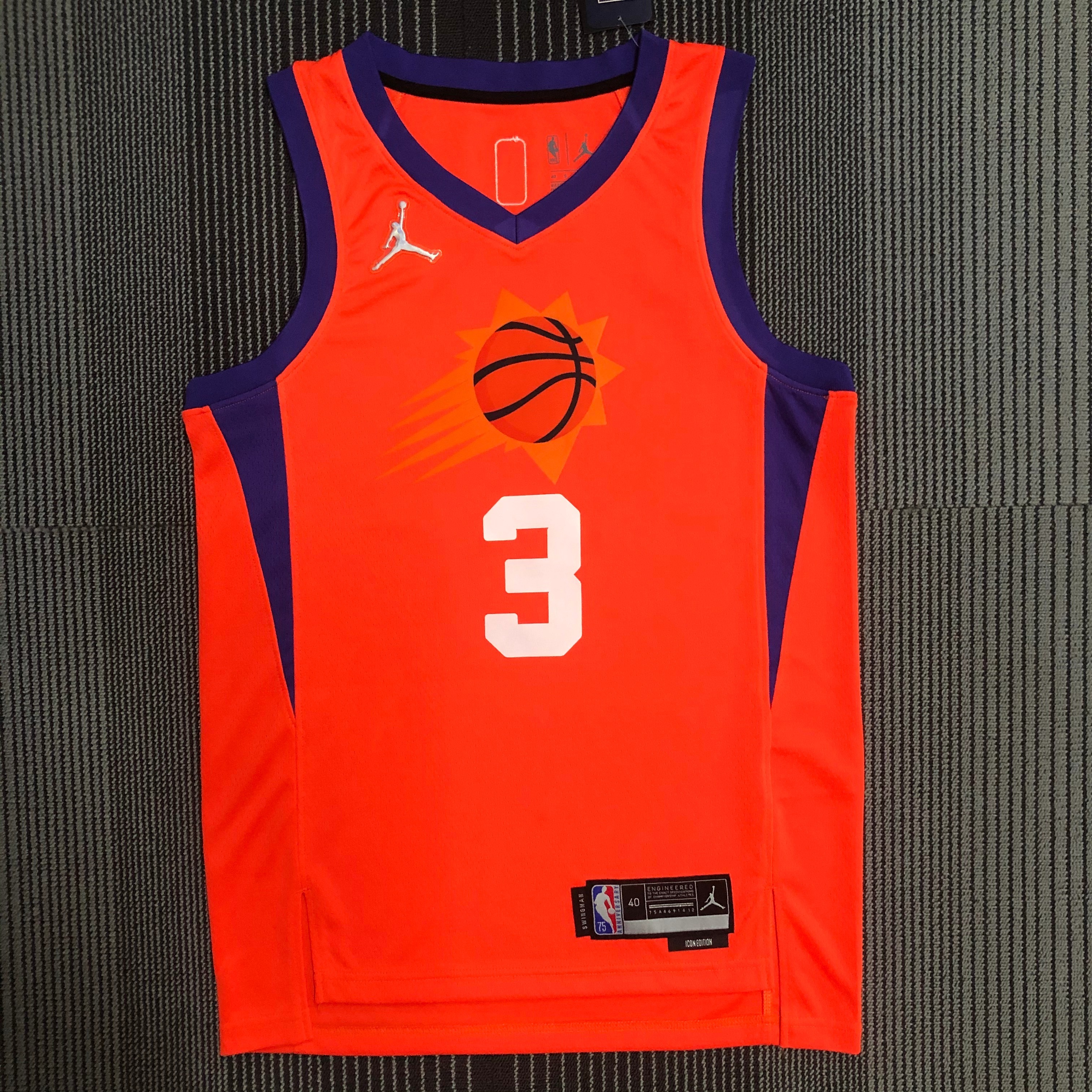 NBA Men Phoenix Suns Orange with Jordan Logo #3 PAUL Jersey High Quality Name and Number Print - leoleo123123