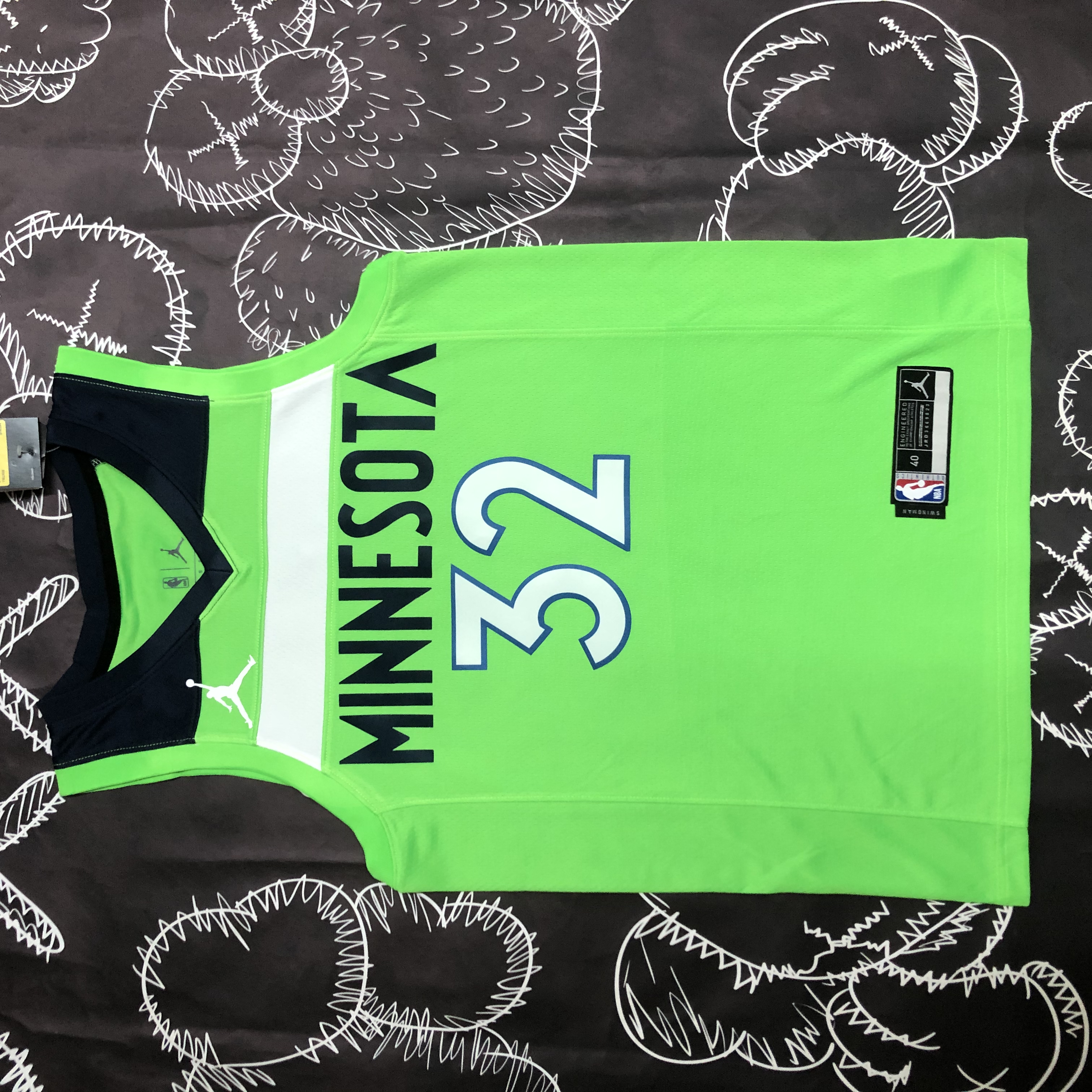 NBA Men Minnesota Timberwolves Green #32 TOWNS Jersey High Quality Name and Number Print - leoleo123123