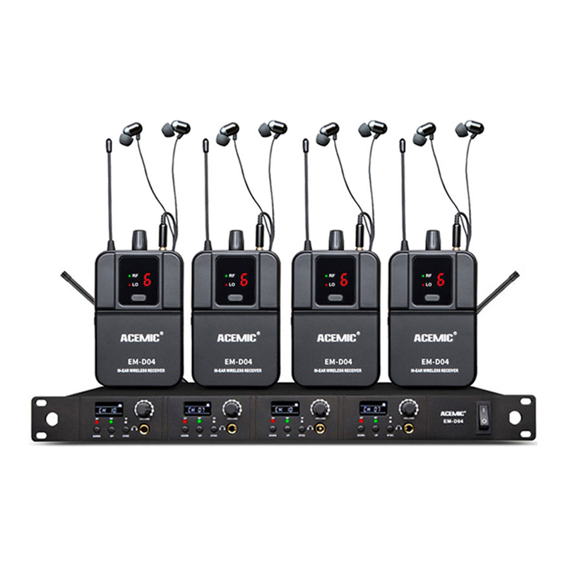Wireless In Ear Monitor System Transmitter Receiver 4 Channel Pack Earbud Digital Earphone IEM Stage Return for Singer Musician - leoleo123123