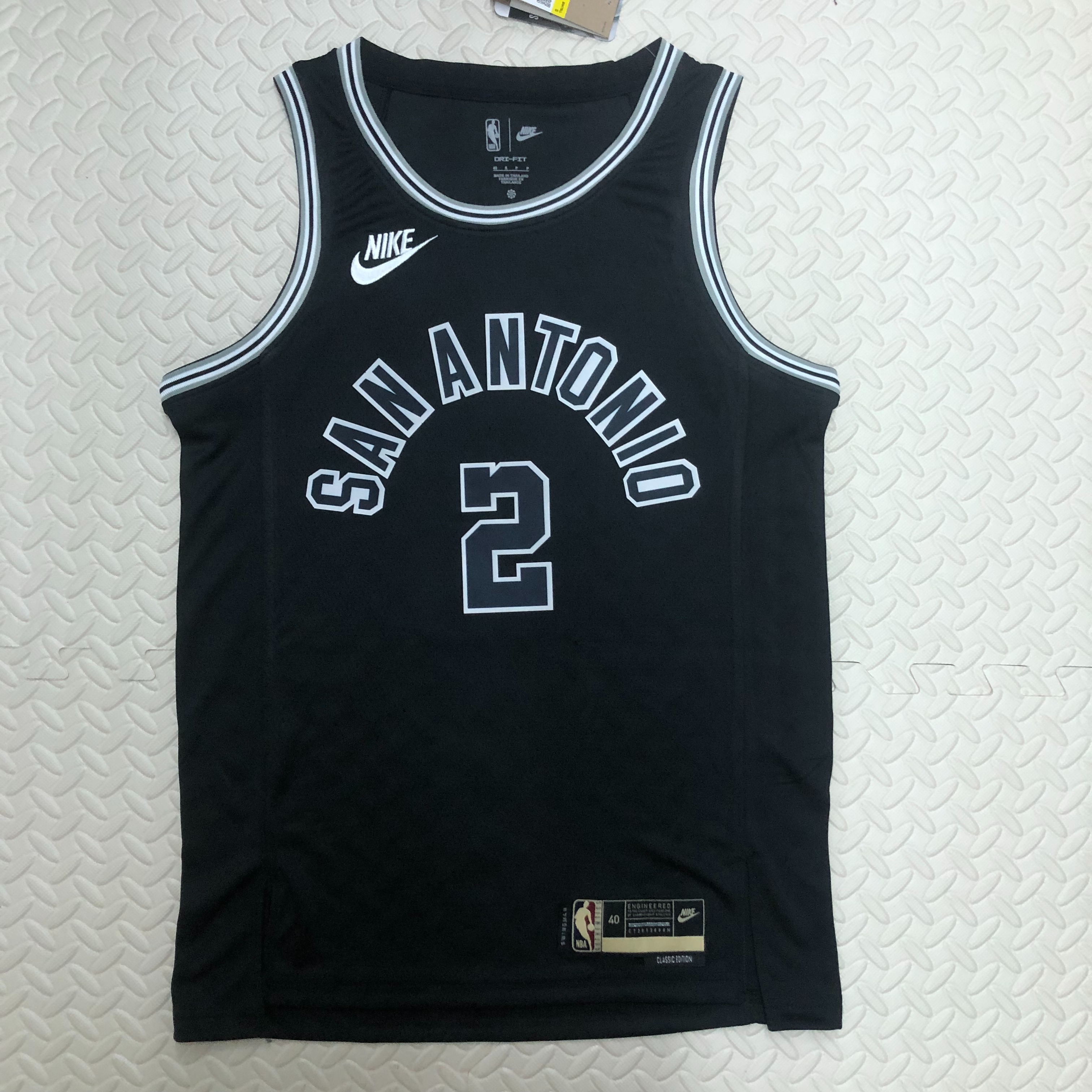 NBA Men Season 2023 San Antonio Spurs Black Retro #2 LEONARD Jersey High Quality Name and Number Print - leoleo123123