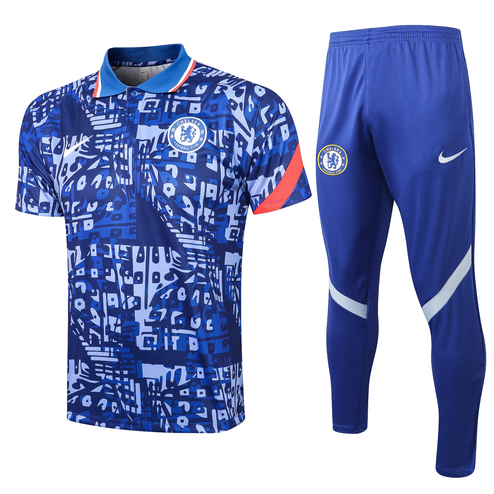 21-22 Chelsea Blue Polo Training Tracksuit Thai Quality - leoleo123123