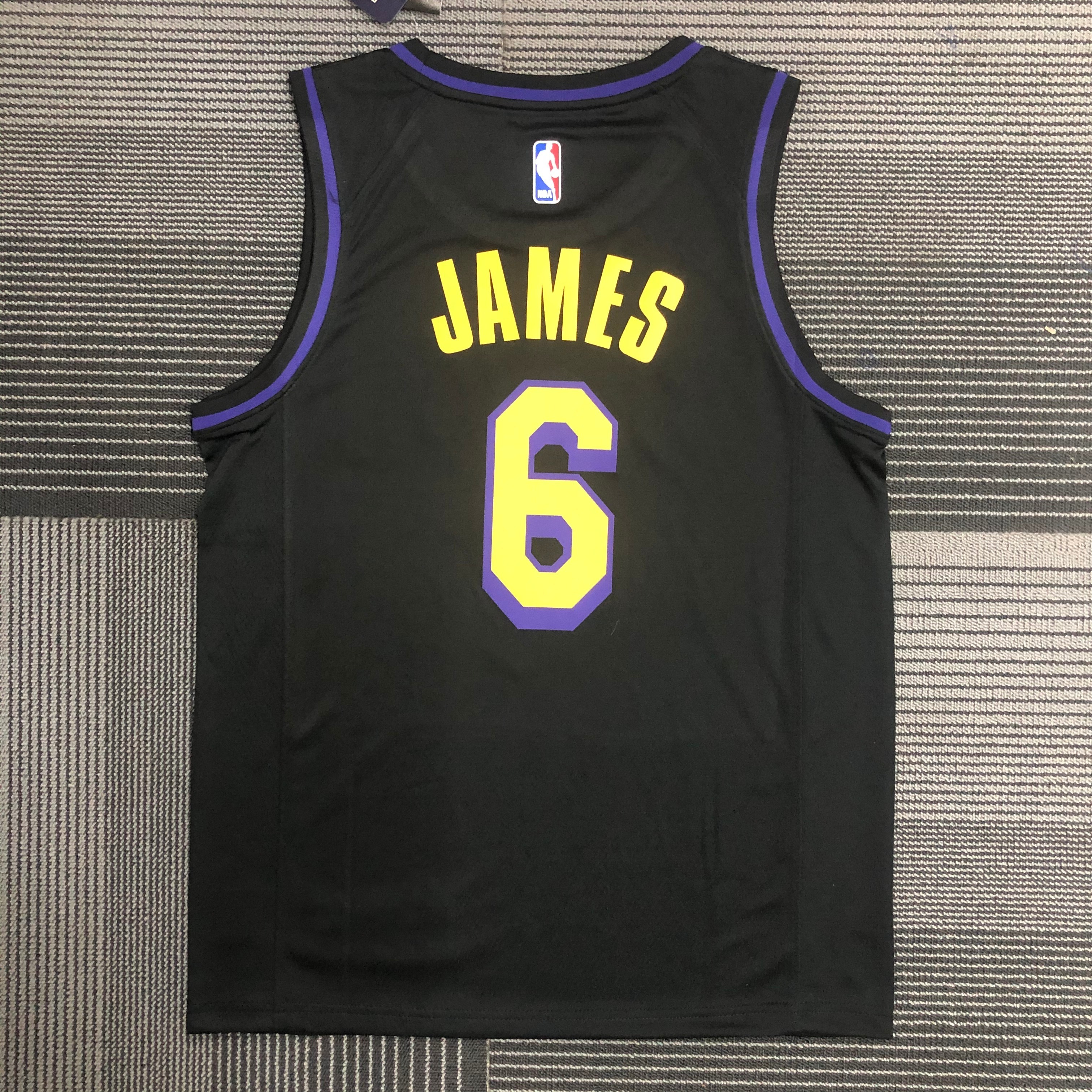 2021 #6 JAMES Los Angeles Lakers Black Latin Black NBA Jersey High Quality Name and Number Print - leoleo123123