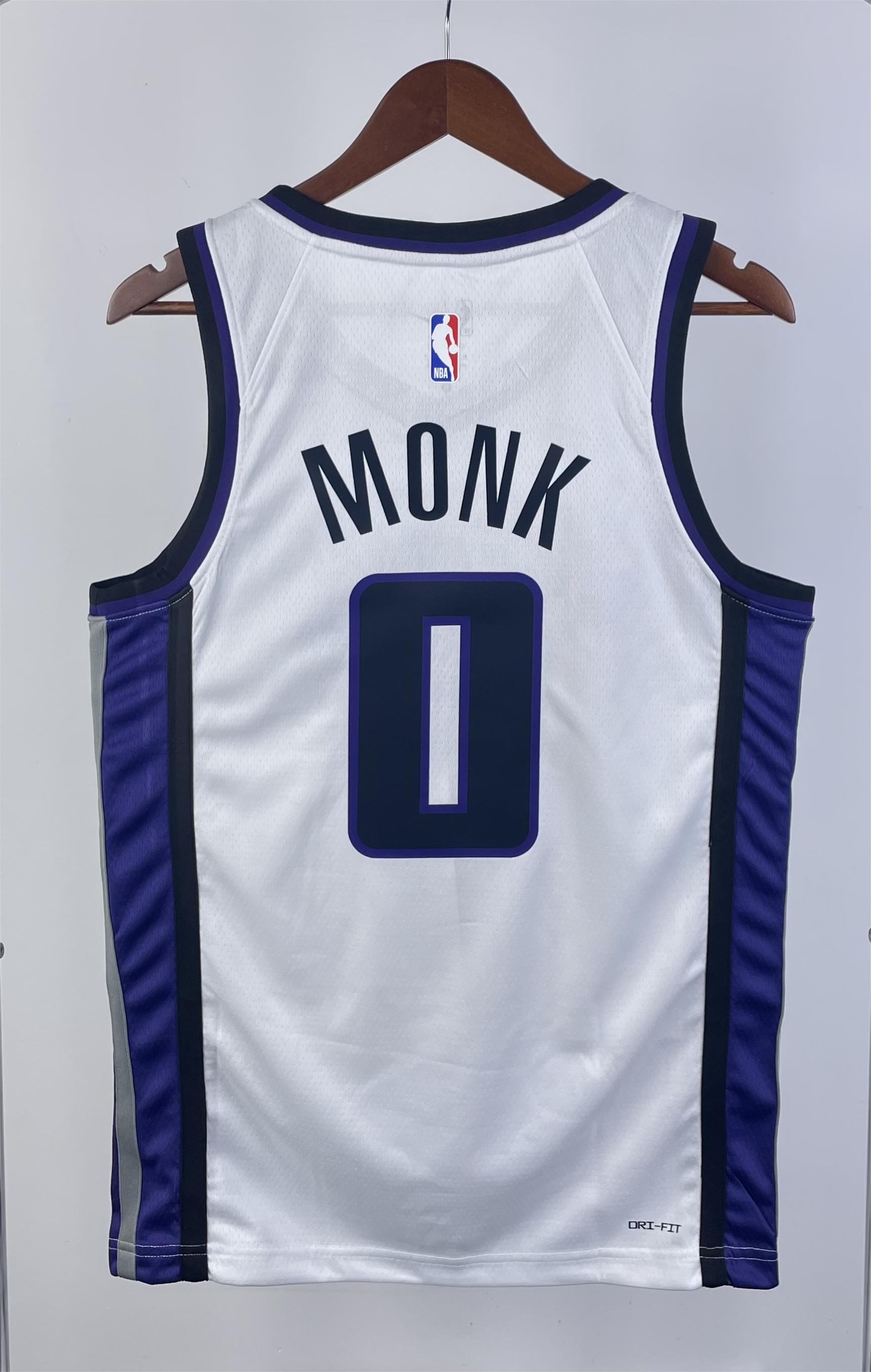NBA Men 2024 Sacramento Kings White #0 MONK Jersey High Quality Name and Number Print - leoleo123123