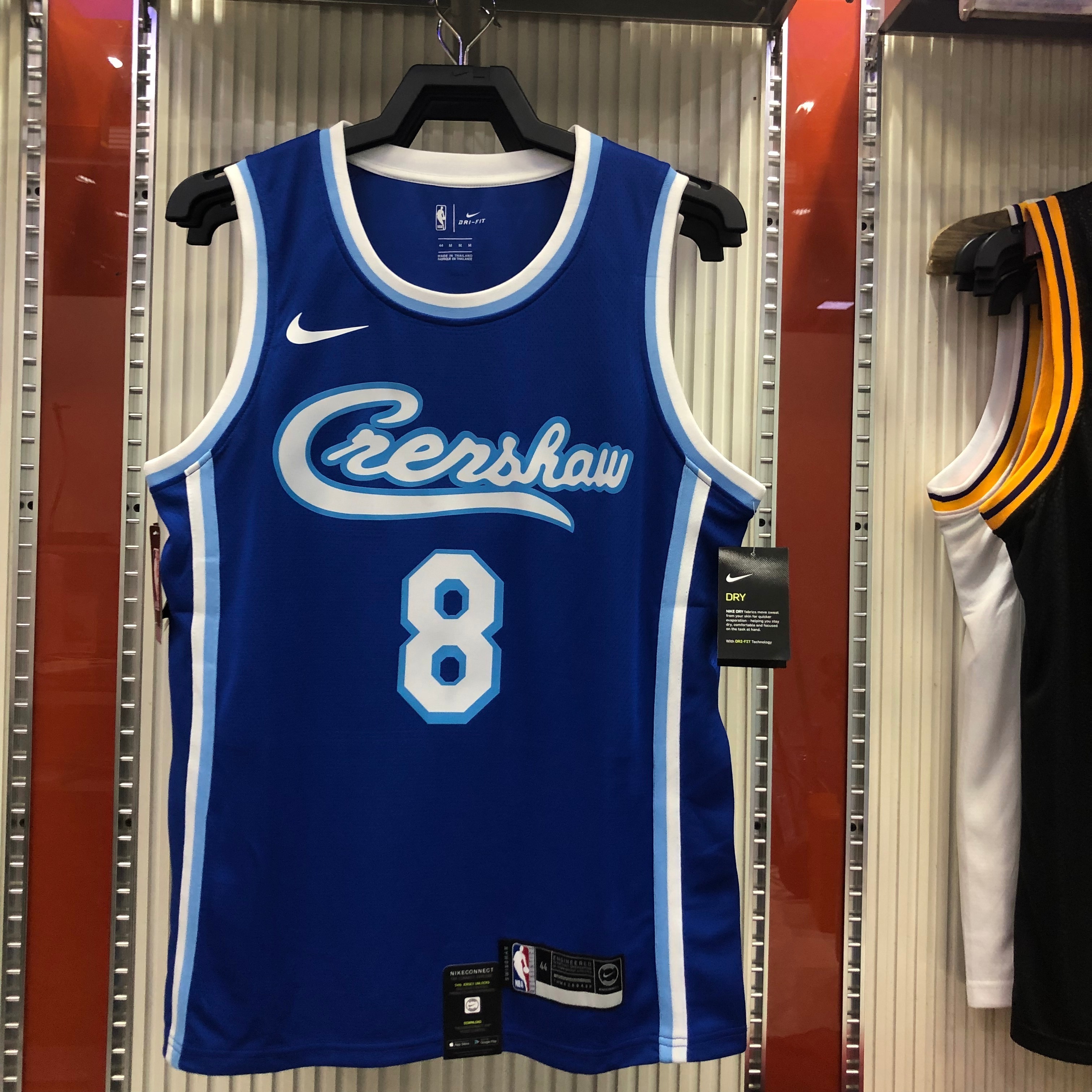 NBA Men Los Angeles Lakers Retro in Latin with Crenshaw #8 BRYANT Blue Round Neck Jersey High Quality Name and Number Print - leoleo123123