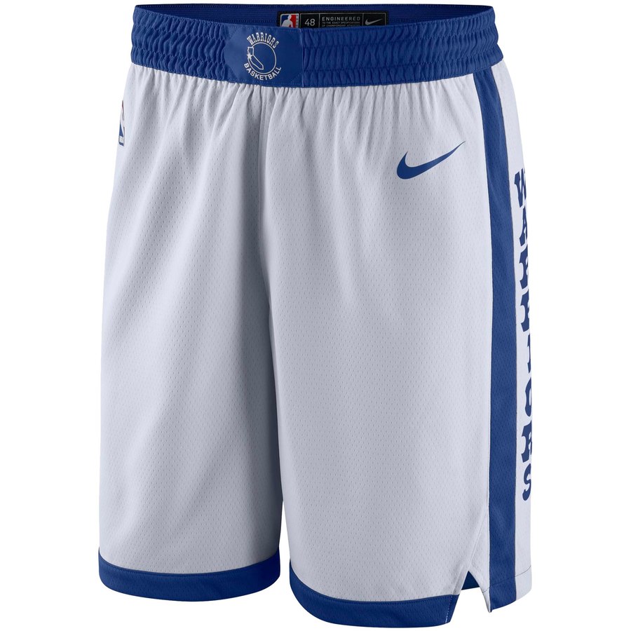 NBA Men Golden State Warriors Retro White Pant Short High Quality Name and Number Print - leoleo123123
