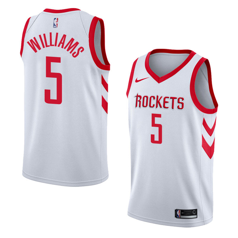 NBA Men Houston Rockets White #5 WILLIAMS Jersey High Quality Name and Number Print - leoleo123123