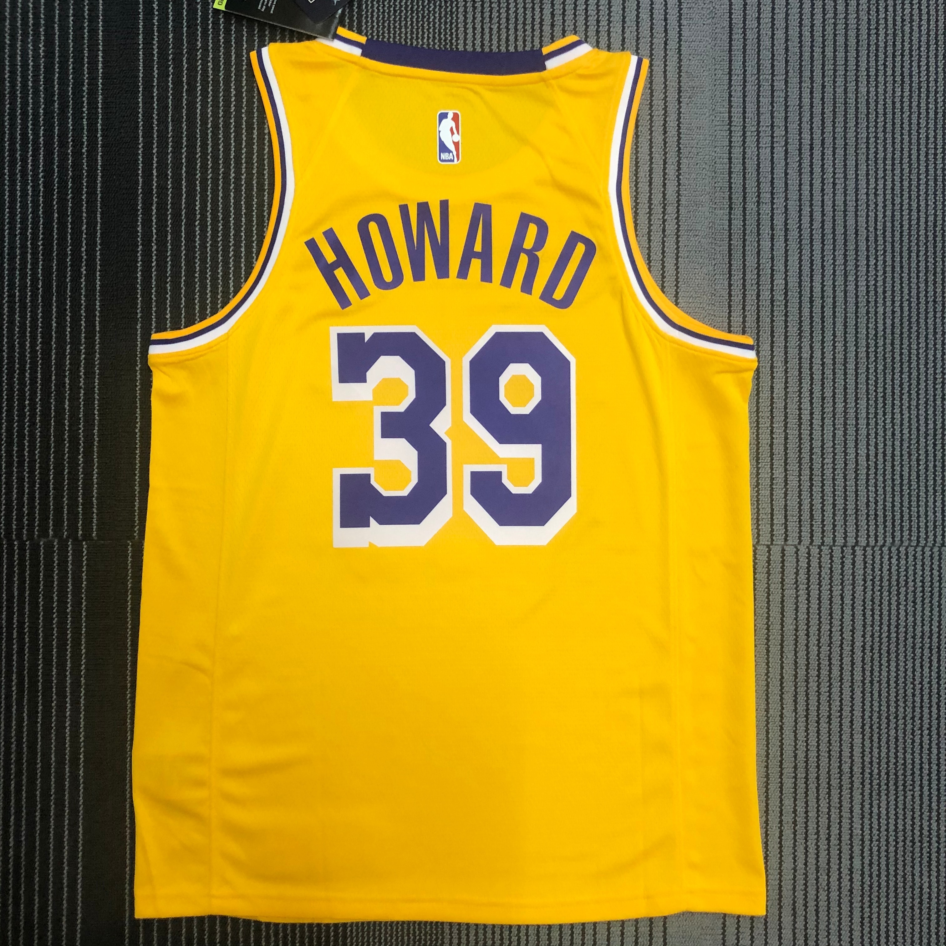 NBA Men Los Angeles Lakers Retro Yellow Round Neck #39 HOWARD Jersey High Quality Name and Number Print - leoleo123123