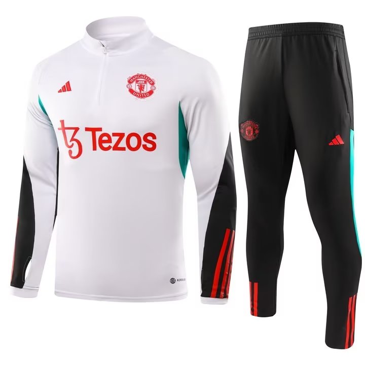 23/24 Man United White Sweater Tracksuit Thai Quality - leoleo123123
